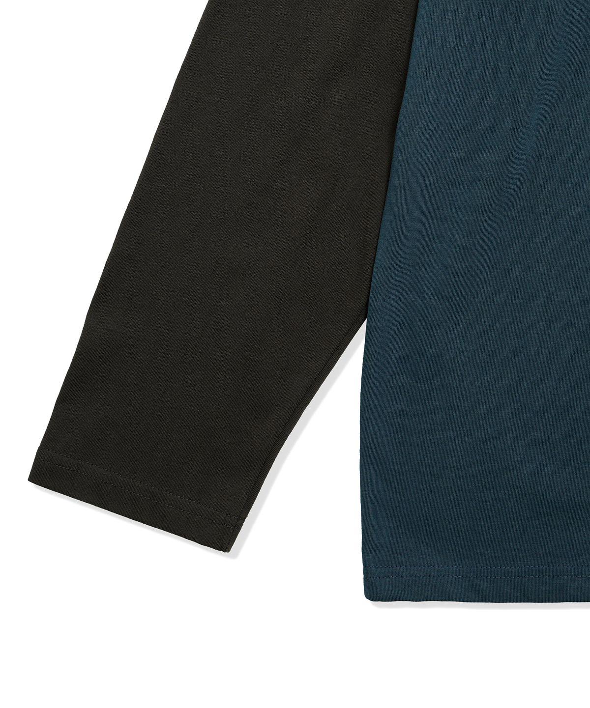 캑터스도넛마켓(CACTUSDONUTMARKET) Chilly Raglan LS Tee - Steel Blue