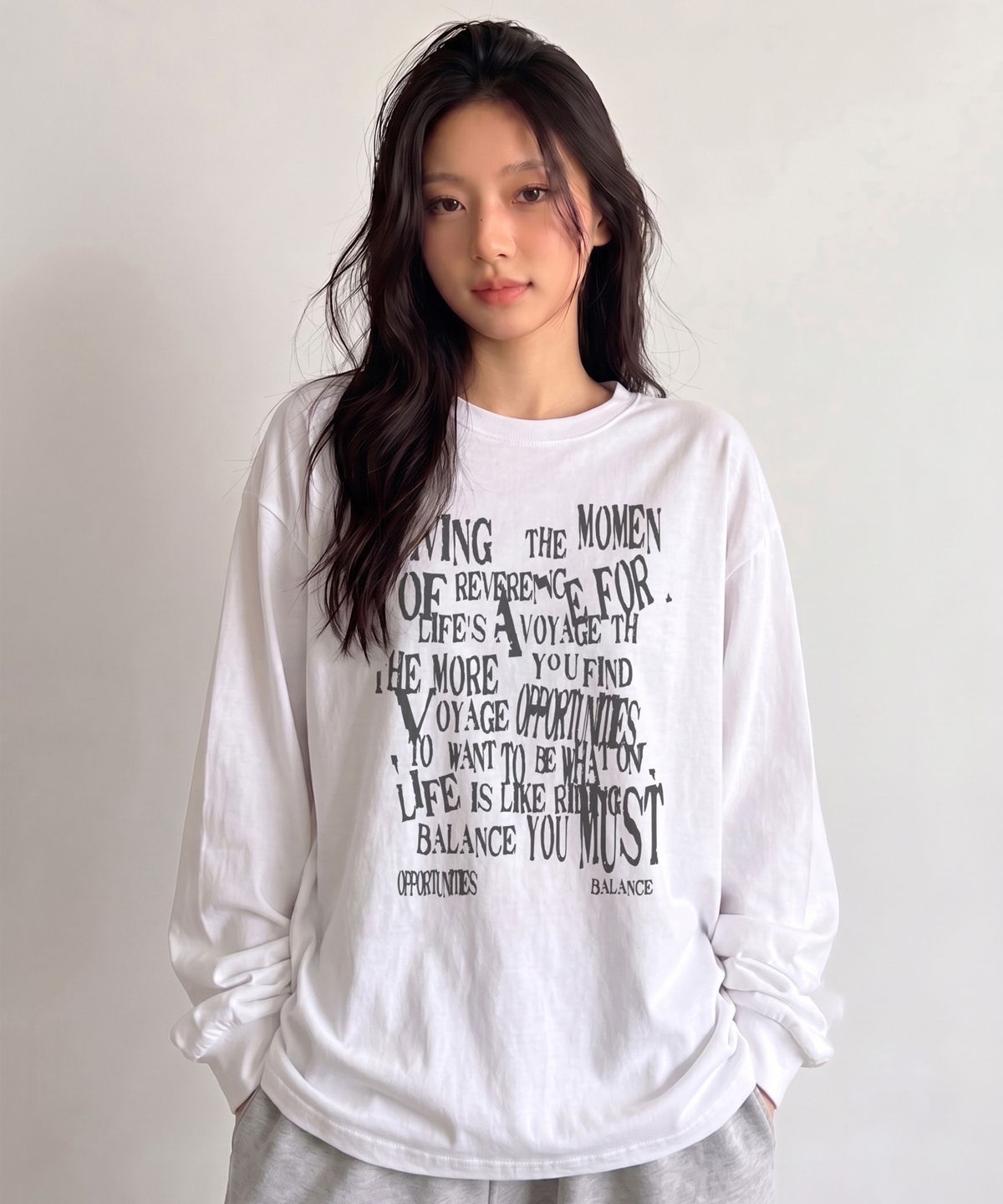 밴웍스(VANNWORKS) BALANCE TYPO 롱슬리브 (VLS0074) 화이트