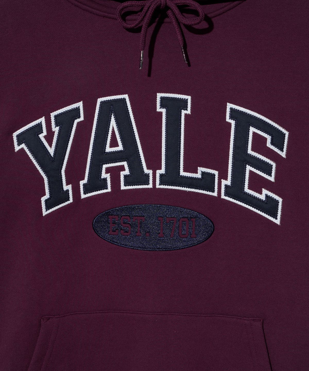 예일(YALE) 투톤아치 후드_와인