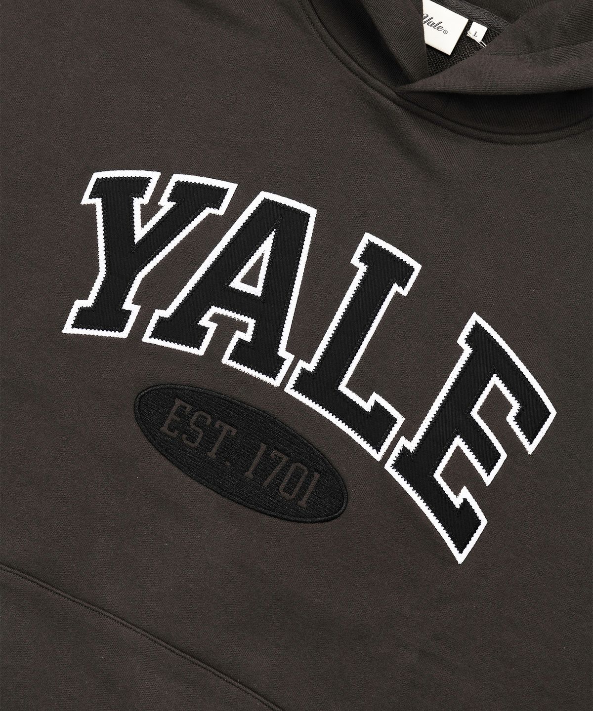 예일(YALE) 투톤아치 후드_차콜