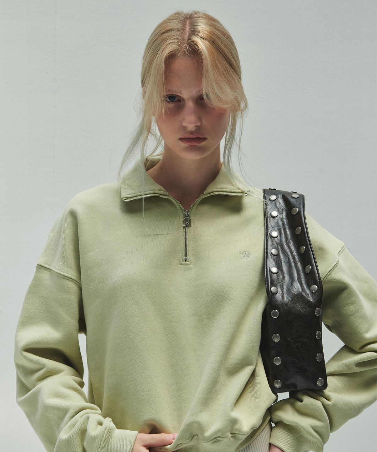 다이애그널(DIAGONAL) DIAGONAL LOGO HALF ZIP UP (mint)
