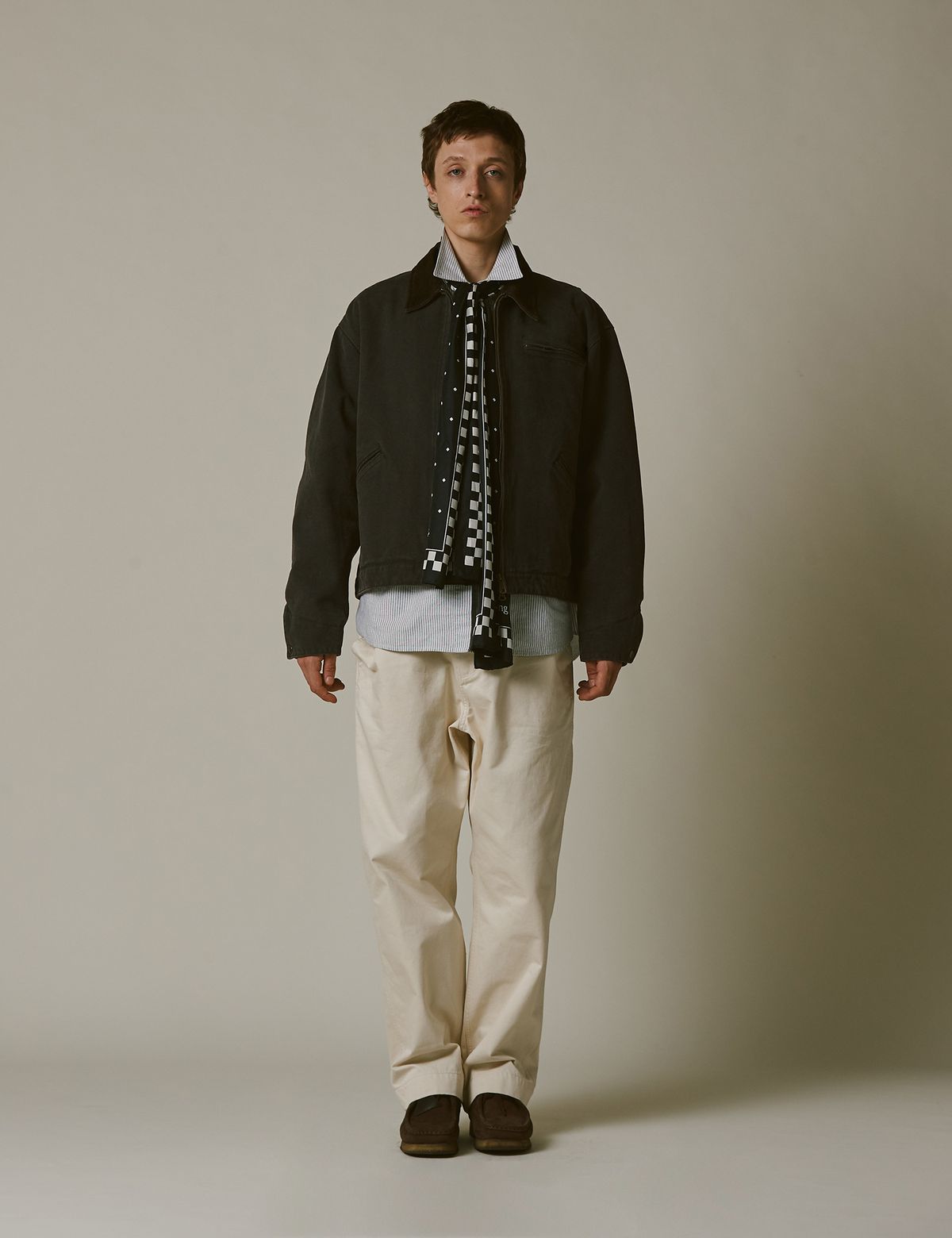 네이머클로딩(NAMERCLOTHING) HARD FADED WORK JACKET CHARCOAL