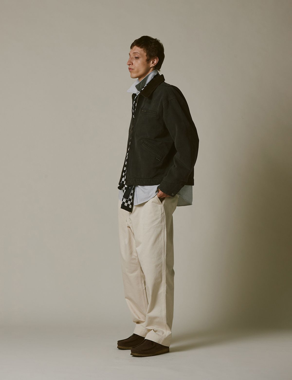 네이머클로딩(NAMERCLOTHING) HARD FADED WORK JACKET CHARCOAL