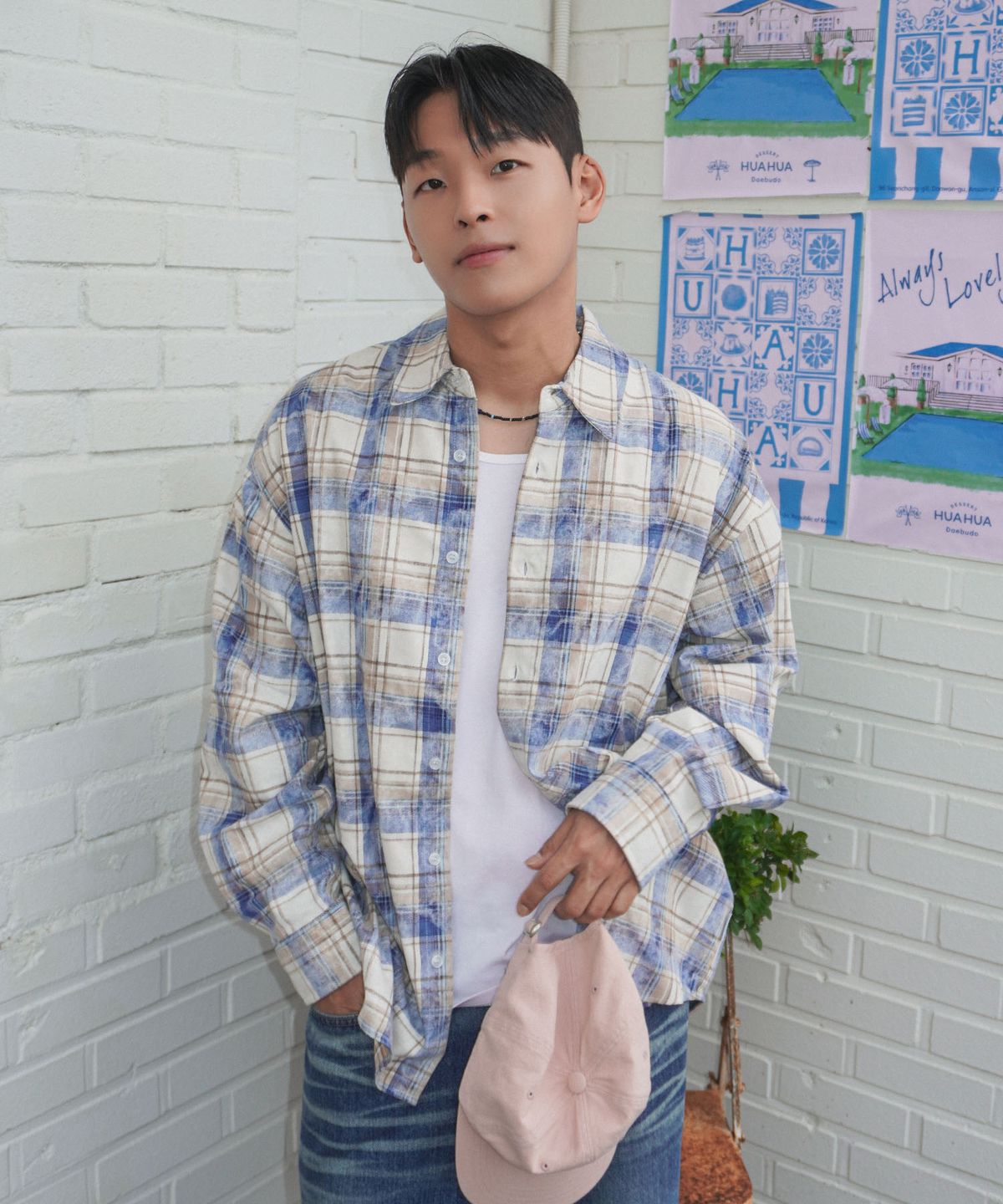 코드그라피(CGP) 90S VTG THE NERD 오버핏 체크셔츠_블루