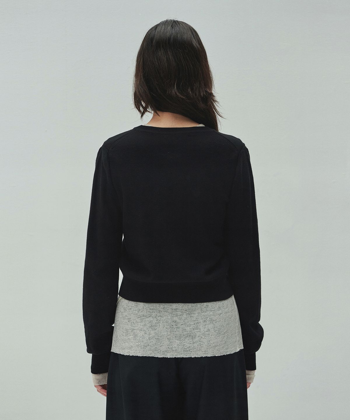 다이애그널(DIAGONAL) SLIT KNIT CARDIGAN (black)