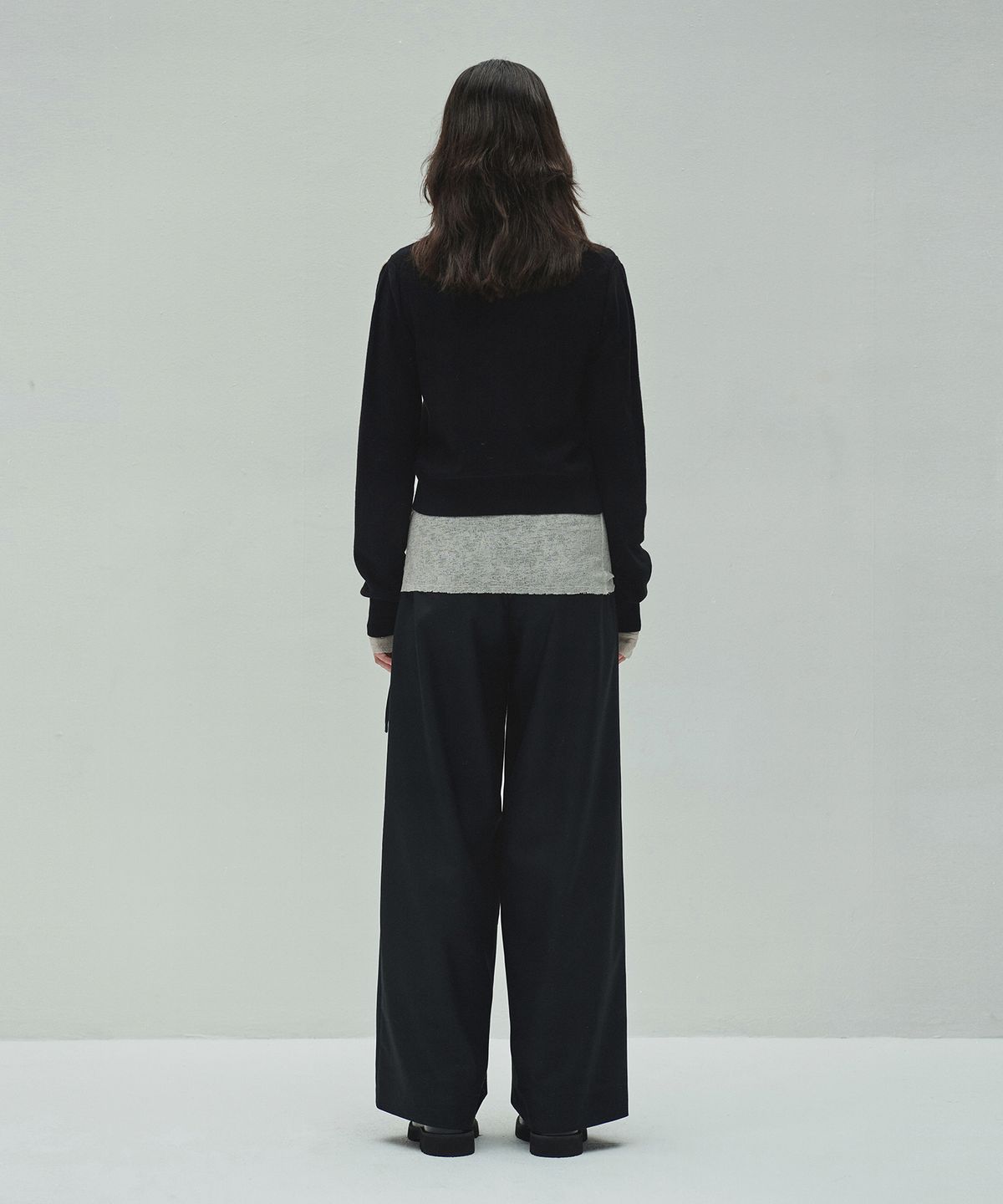 다이애그널(DIAGONAL) SLIT KNIT CARDIGAN (black)
