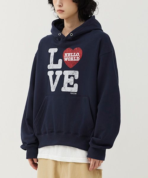 パーカー・フーディ [MIM the wardrobe] Hello World LOVE hoodie MUSINSA | MIMTHEWARDROBE Hello World LOVE Hoodie_Black