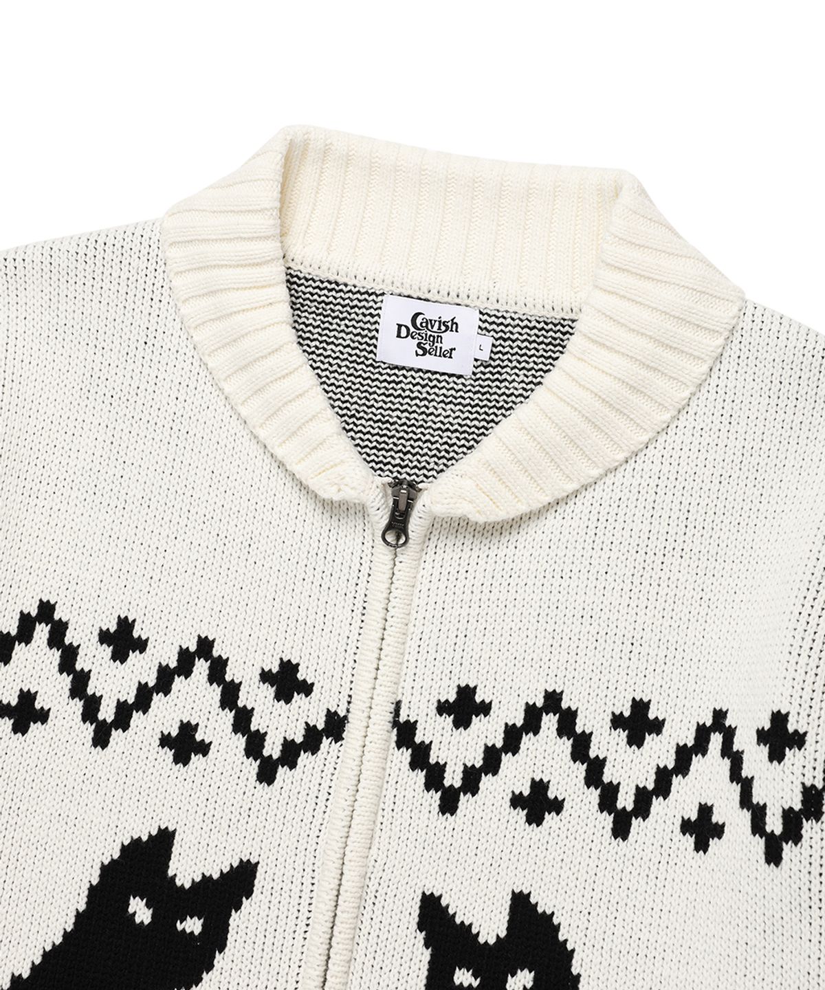 카비시(CAVISH) CATS ZIP UP CARDIGAN IVORY(CV2DFUK680A)
