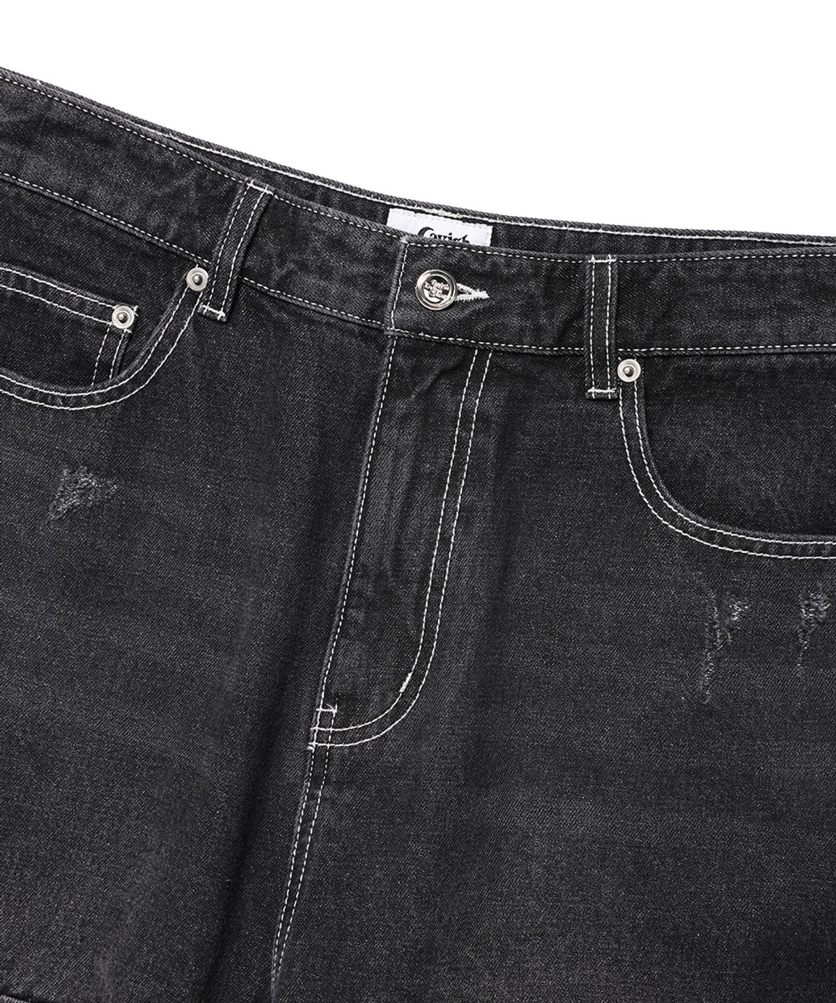 카비시(CAVISH) WASHED DENIM CARGO PANTS BLACK(CV2EFUD111A)