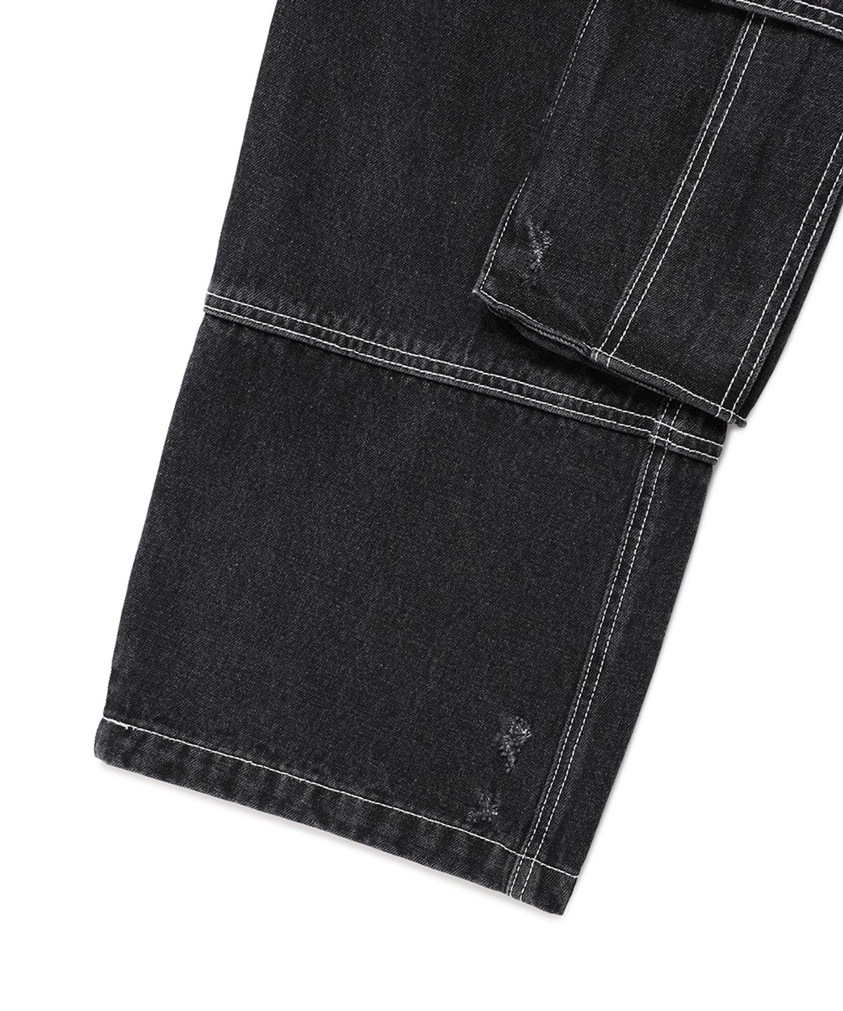 카비시(CAVISH) WASHED DENIM CARGO PANTS BLACK(CV2EFUD111A)