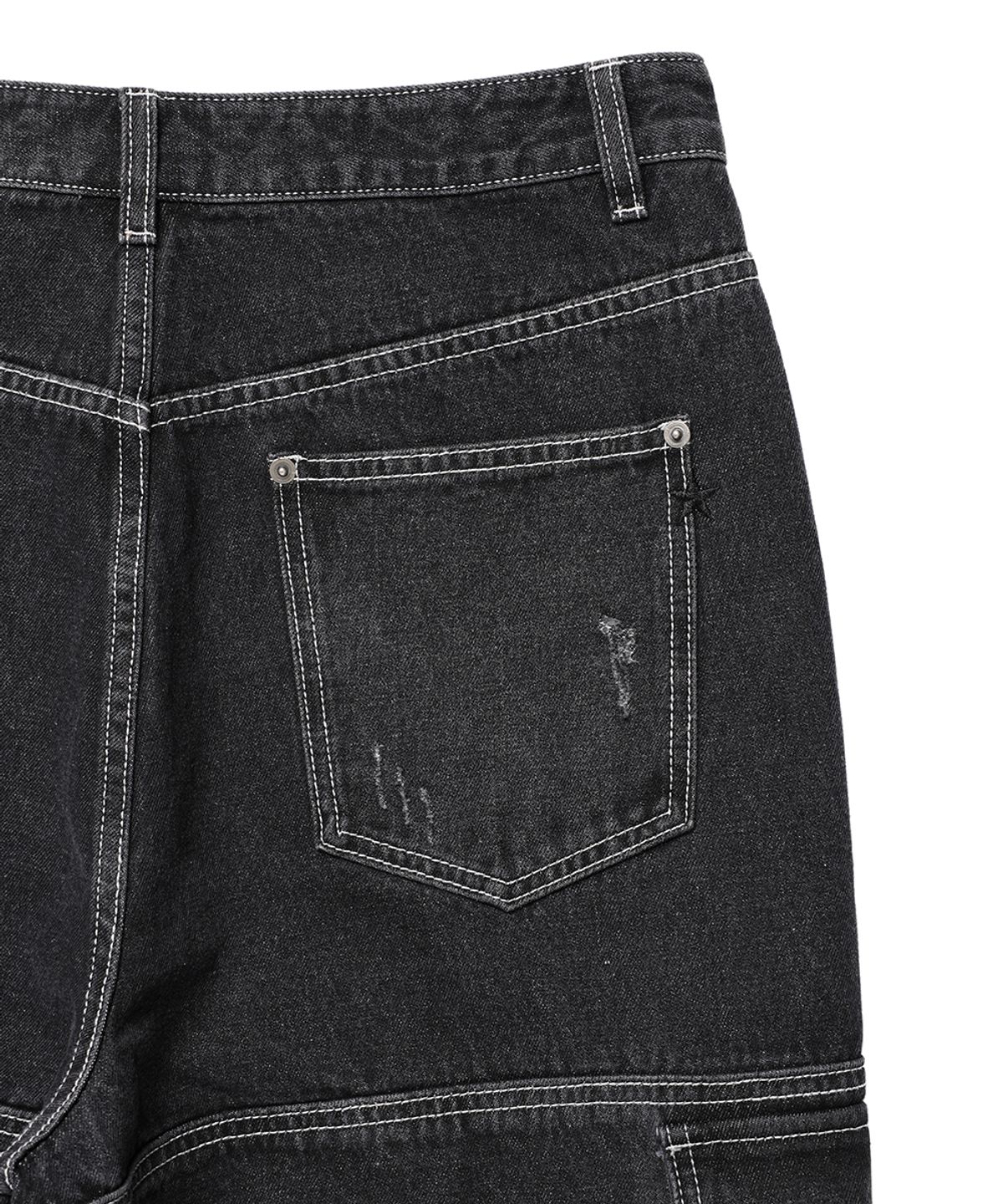 카비시(CAVISH) WASHED DENIM CARGO PANTS BLACK(CV2EFUD111A)