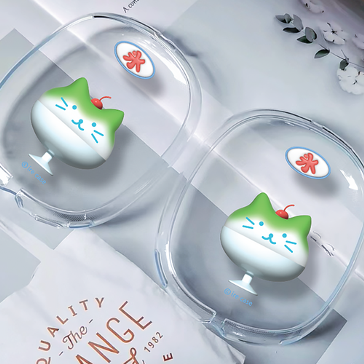 이레케이스앤굿즈(IRECASEGOODS) 고양빙수 에어팟맥스케이스 클리어 투명젤리 투명하드 케이스