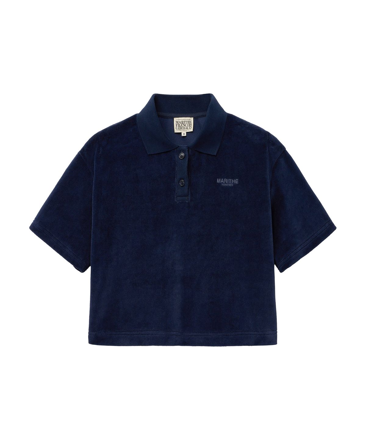 마리떼 프랑소와 저버(MARITHÉ + FRANҪOIS GIRBAUD) W VELOUR JERSEY CROP TEE navy