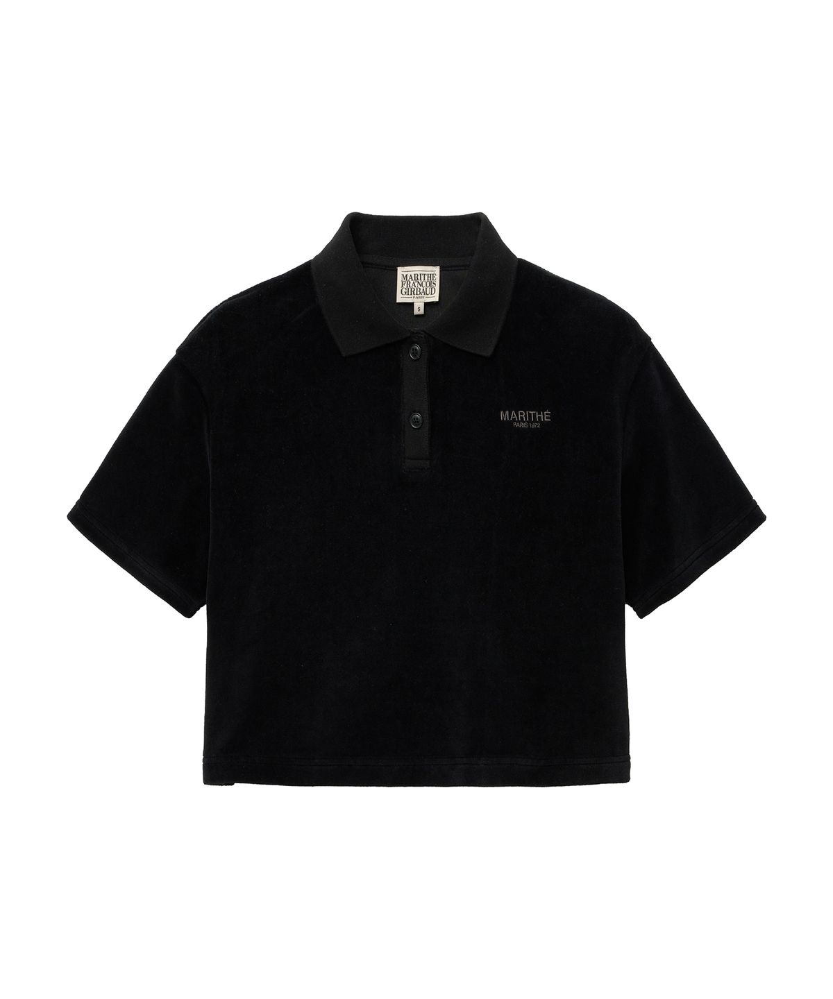 마리떼 프랑소와 저버(MARITHÉ + FRANҪOIS GIRBAUD) W VELOUR JERSEY CROP TEE black
