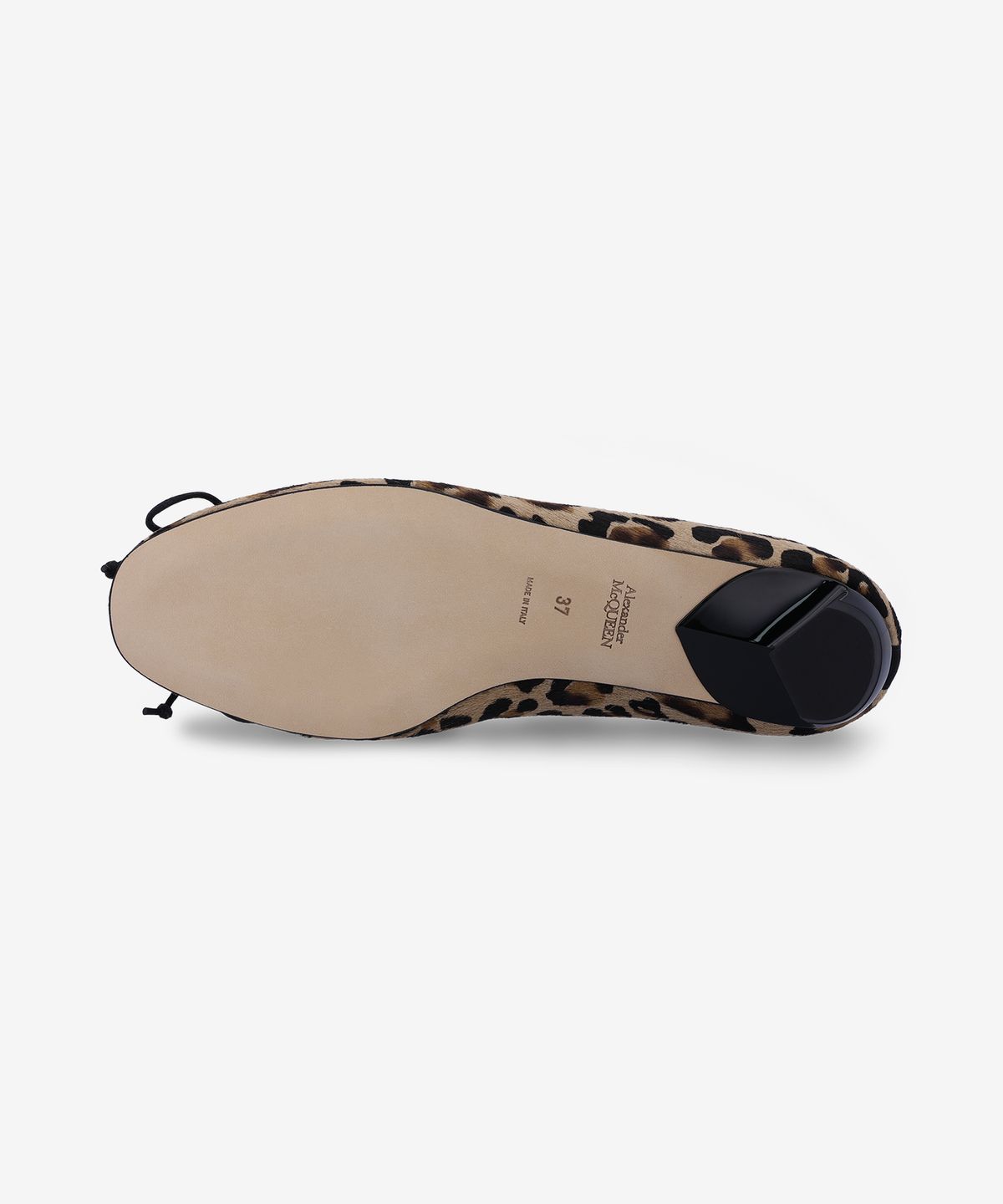 알렉산더 맥퀸(ALEXANDER McQUEEN) 아르마딜로 발레 플랫 슈즈 - 레오파드:블랙 / 797579WLEN72044