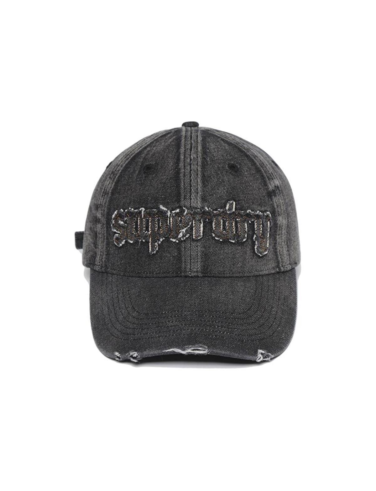 슈퍼드라이(SUPERDRY) 빈티지 워싱 데님 볼캡 블랙
