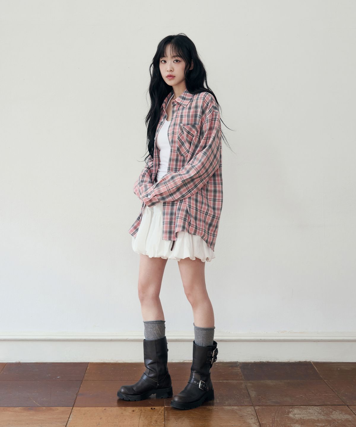 아워데이즈(OURDAYZ) 글렌 플레이드 체크 셔츠 [PINK]
