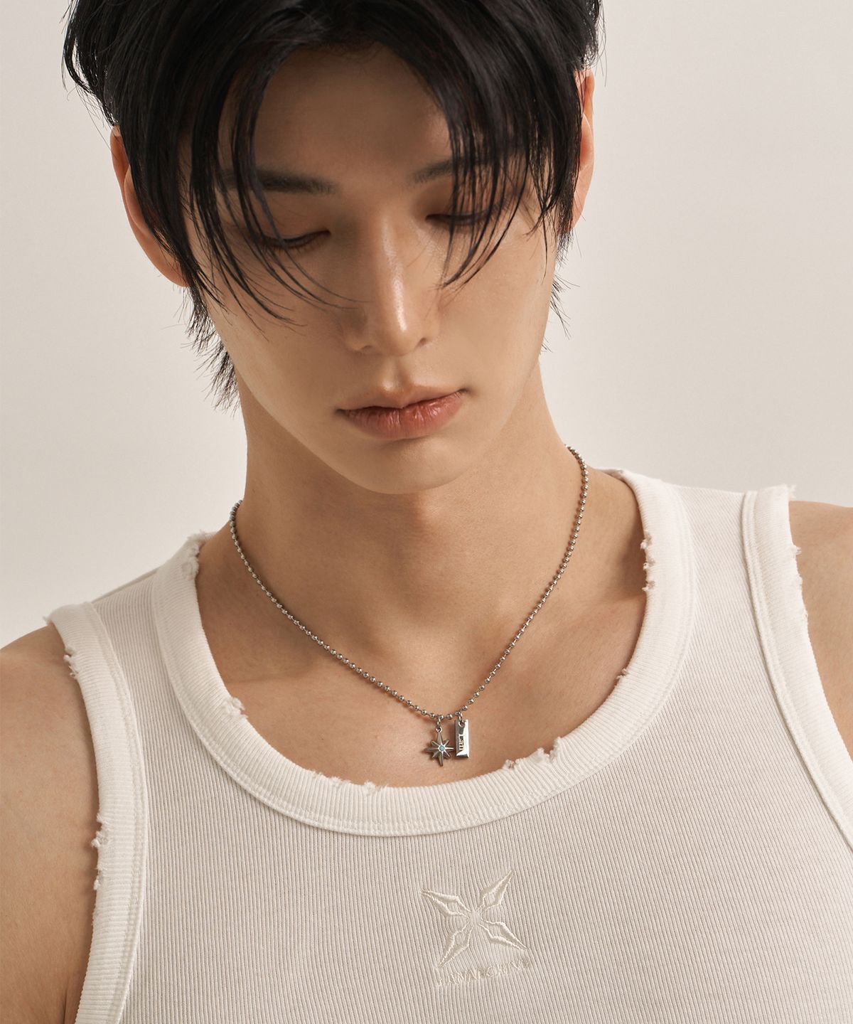 랜 아카이브(LANARCHIVE) [1118] 옥타고널 스타 볼 목걸이