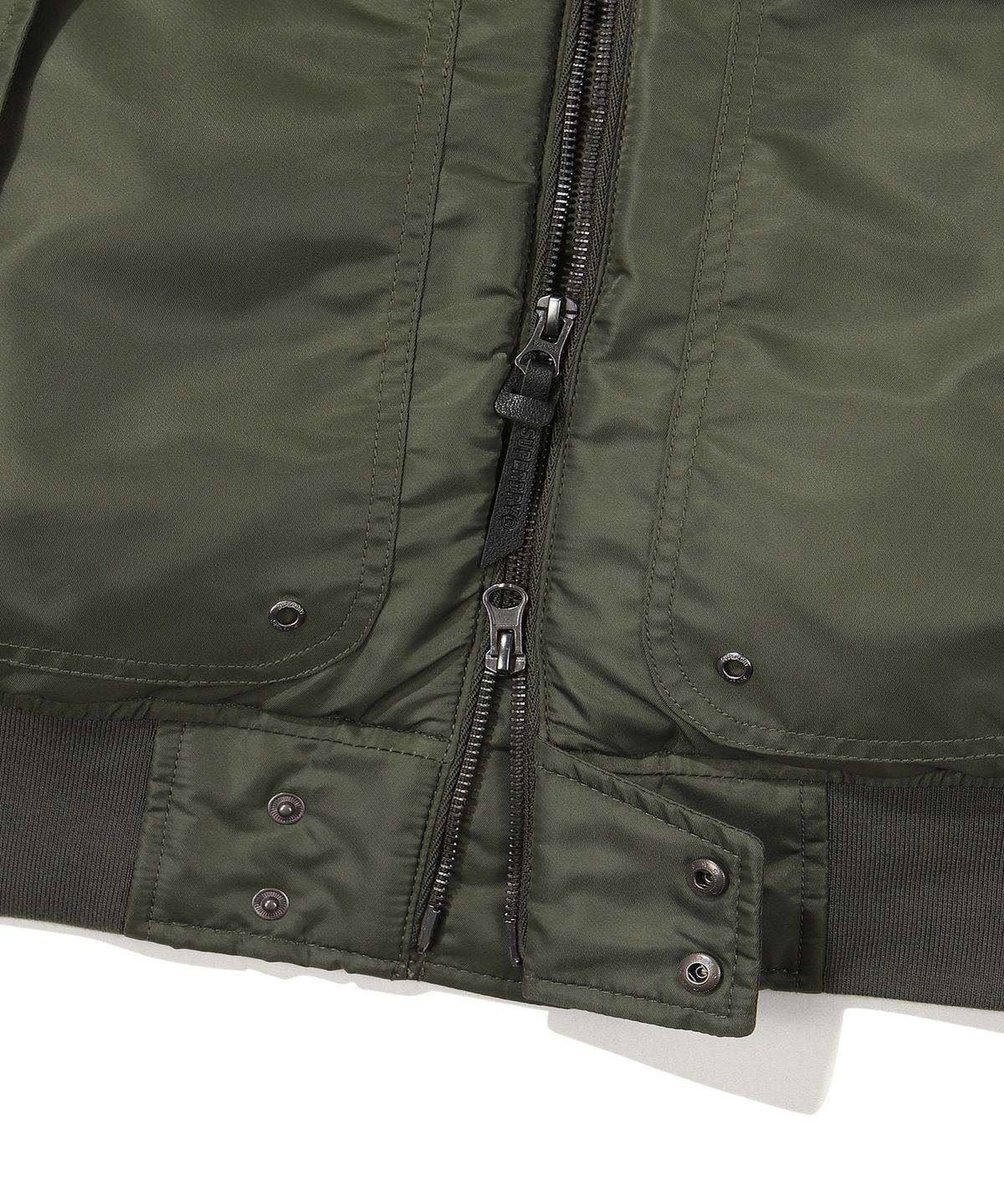 슈퍼드라이(SUPERDRY) 나일론 플라이트 패딩 점퍼 카키