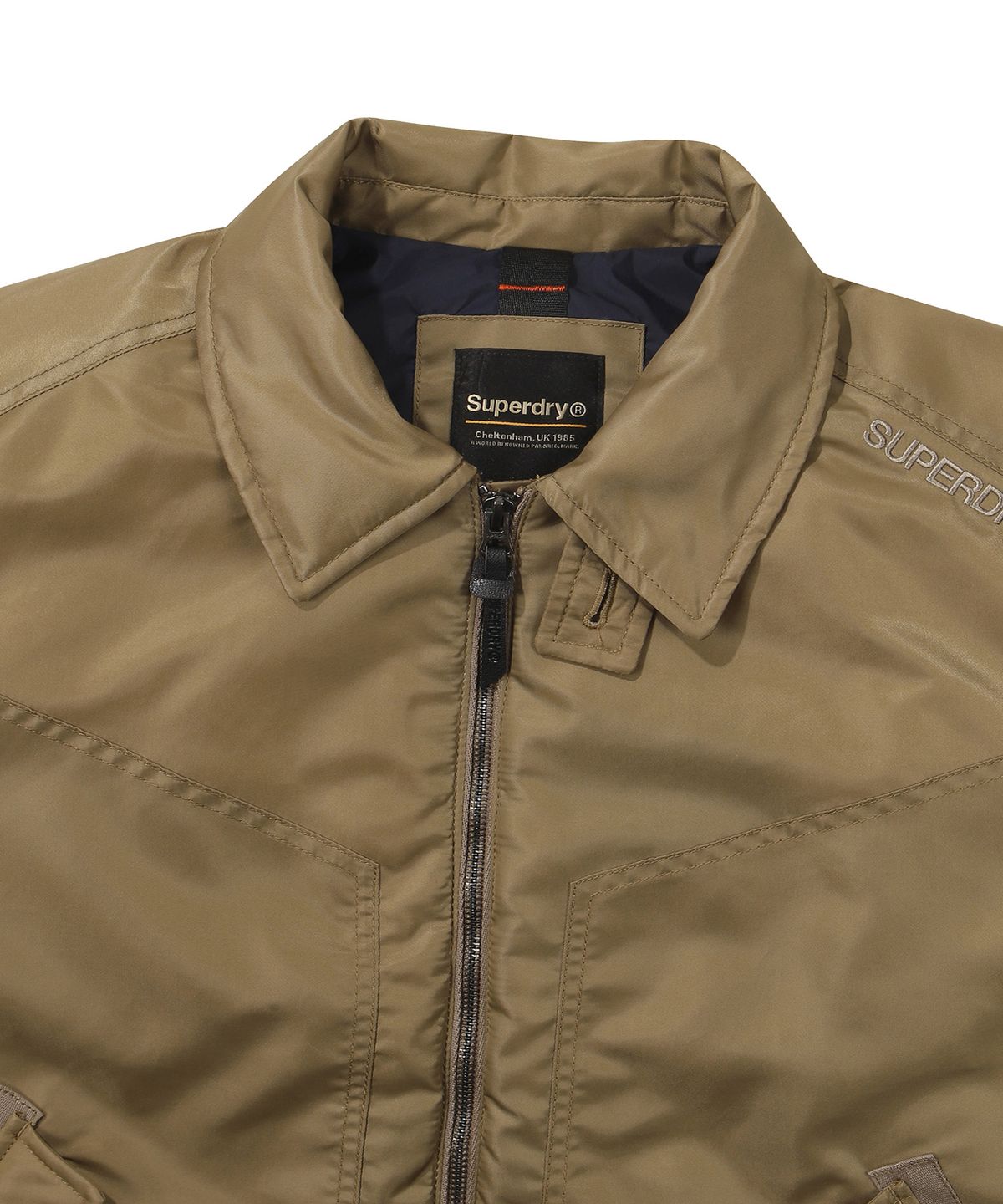 슈퍼드라이(SUPERDRY) 나일론 플라이트 패딩 점퍼 베이지