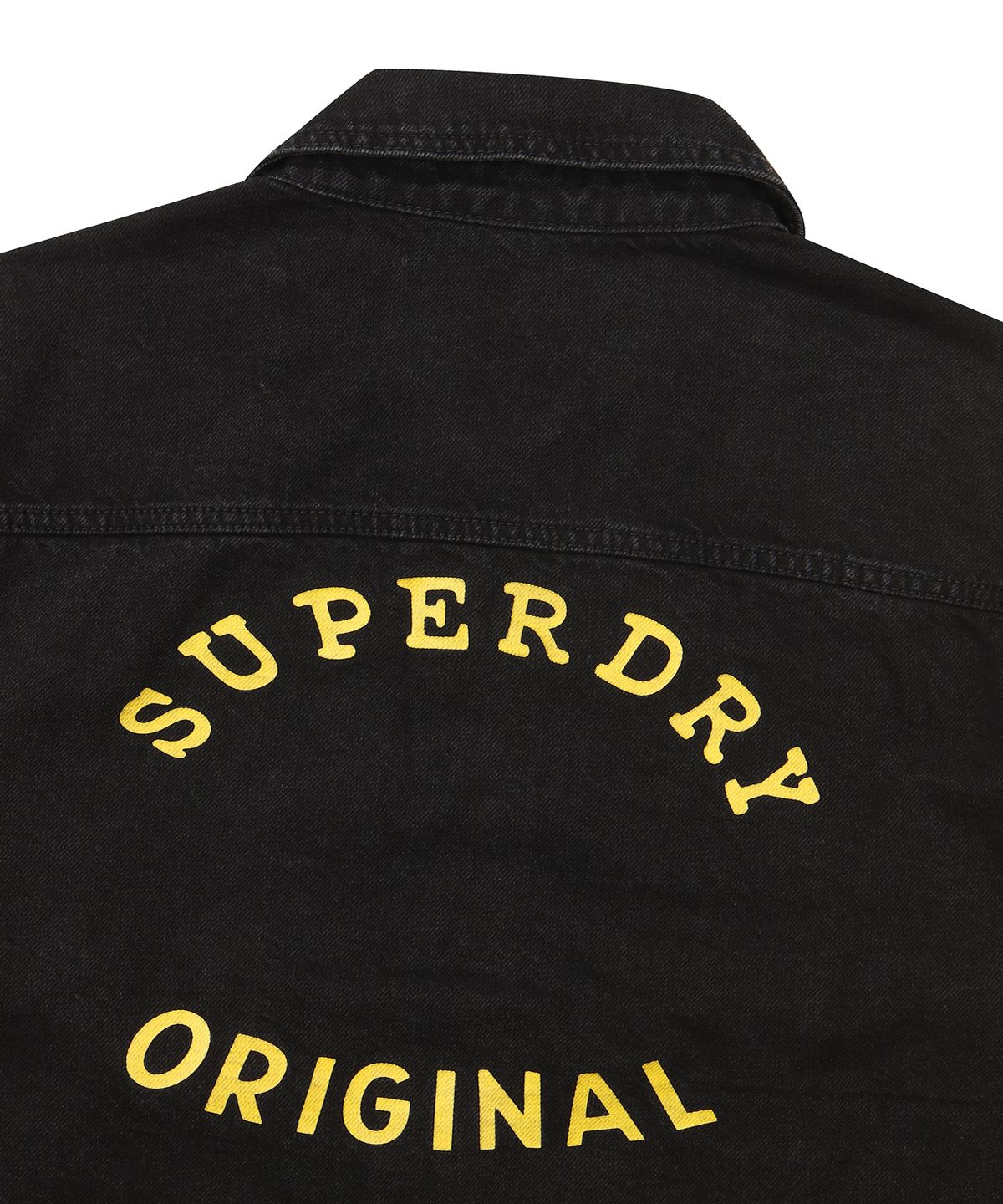 슈퍼드라이(SUPERDRY) 아트워크 빈티지 데님 자켓 블랙