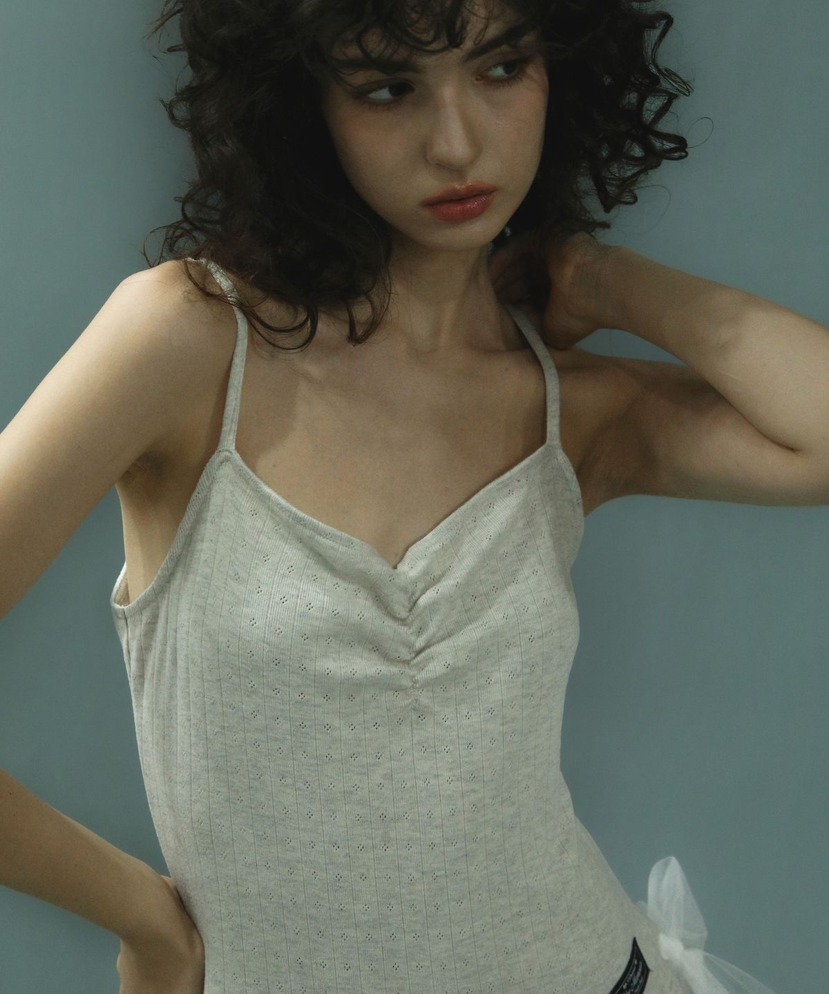 배드블루(BADBLUE) Side Tie Dress Oatmeal