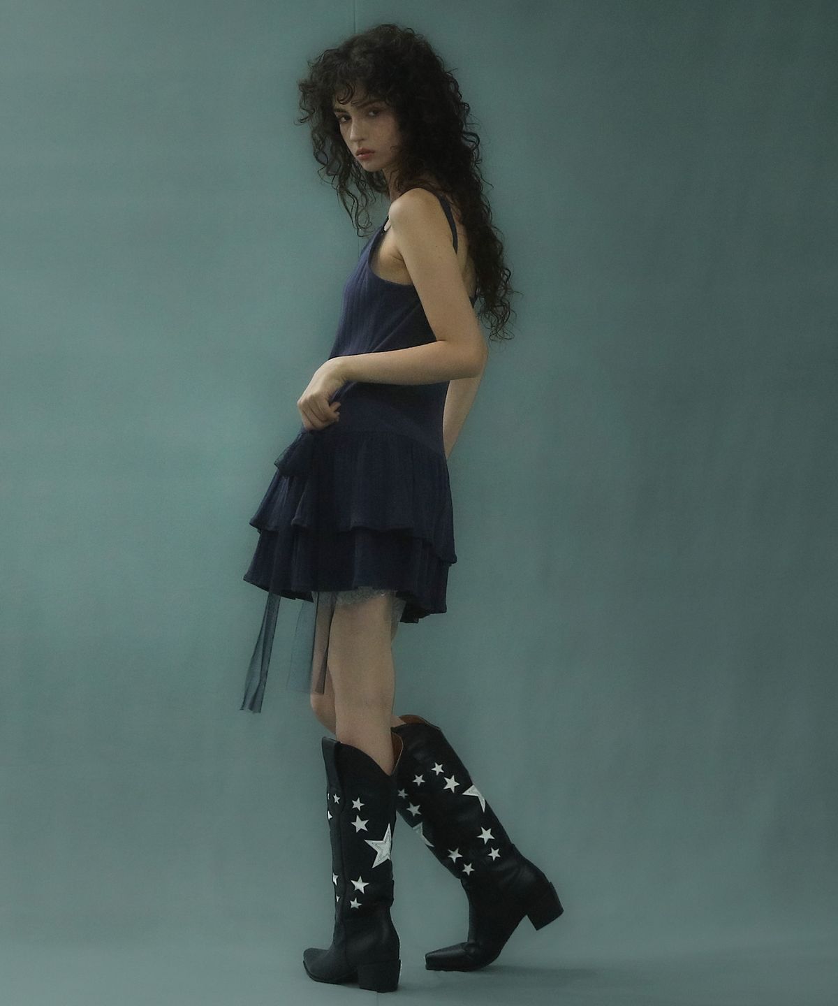 배드블루(BADBLUE) Side Tie Dress Navy