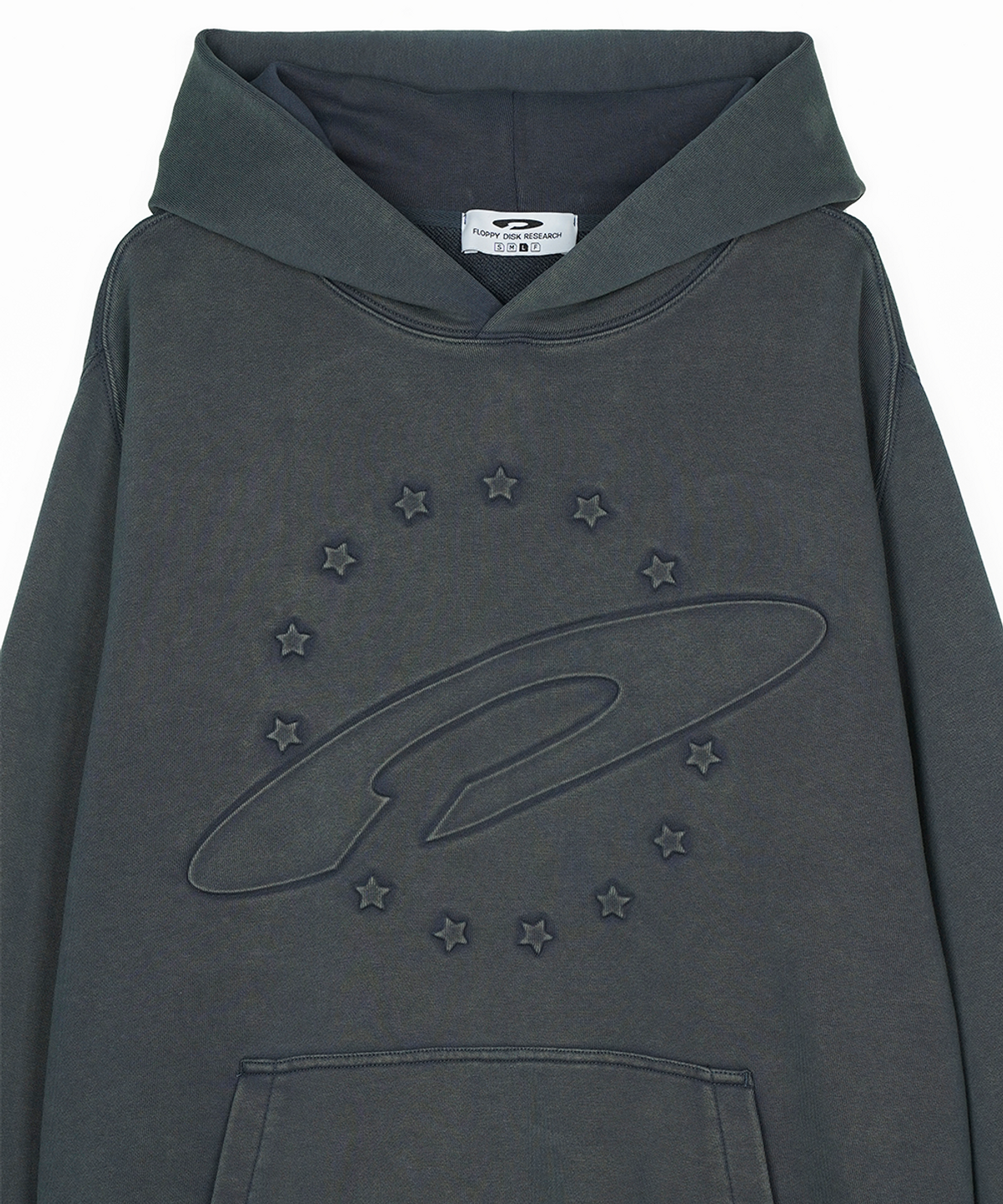 에프디알(FDR) Embo Pigment Star Disk Logo Hoodie Slate Gray