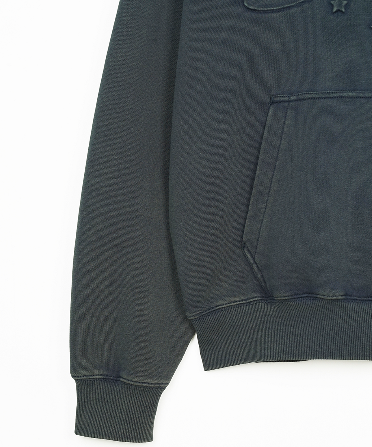 에프디알(FDR) Embo Pigment Star Disk Logo Hoodie Slate Gray
