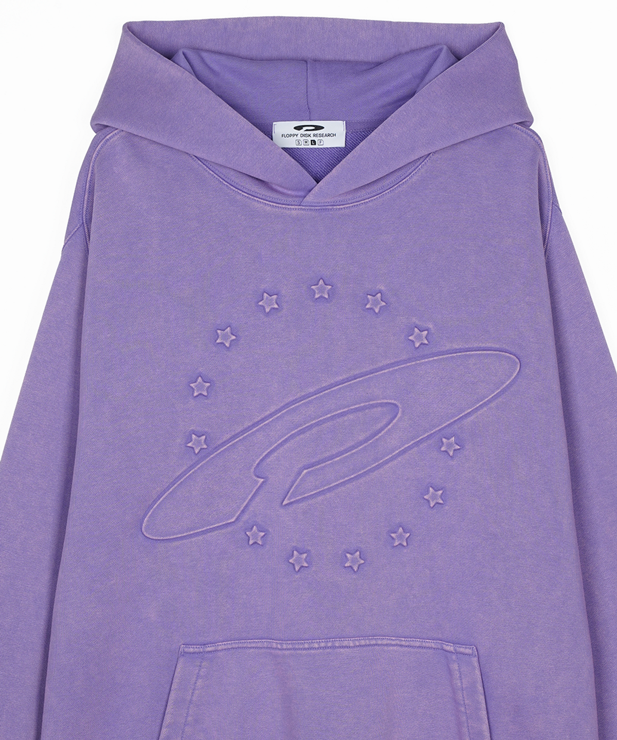 에프디알(FDR) Embo Pigment Star Disk Logo Hoodie Lavender