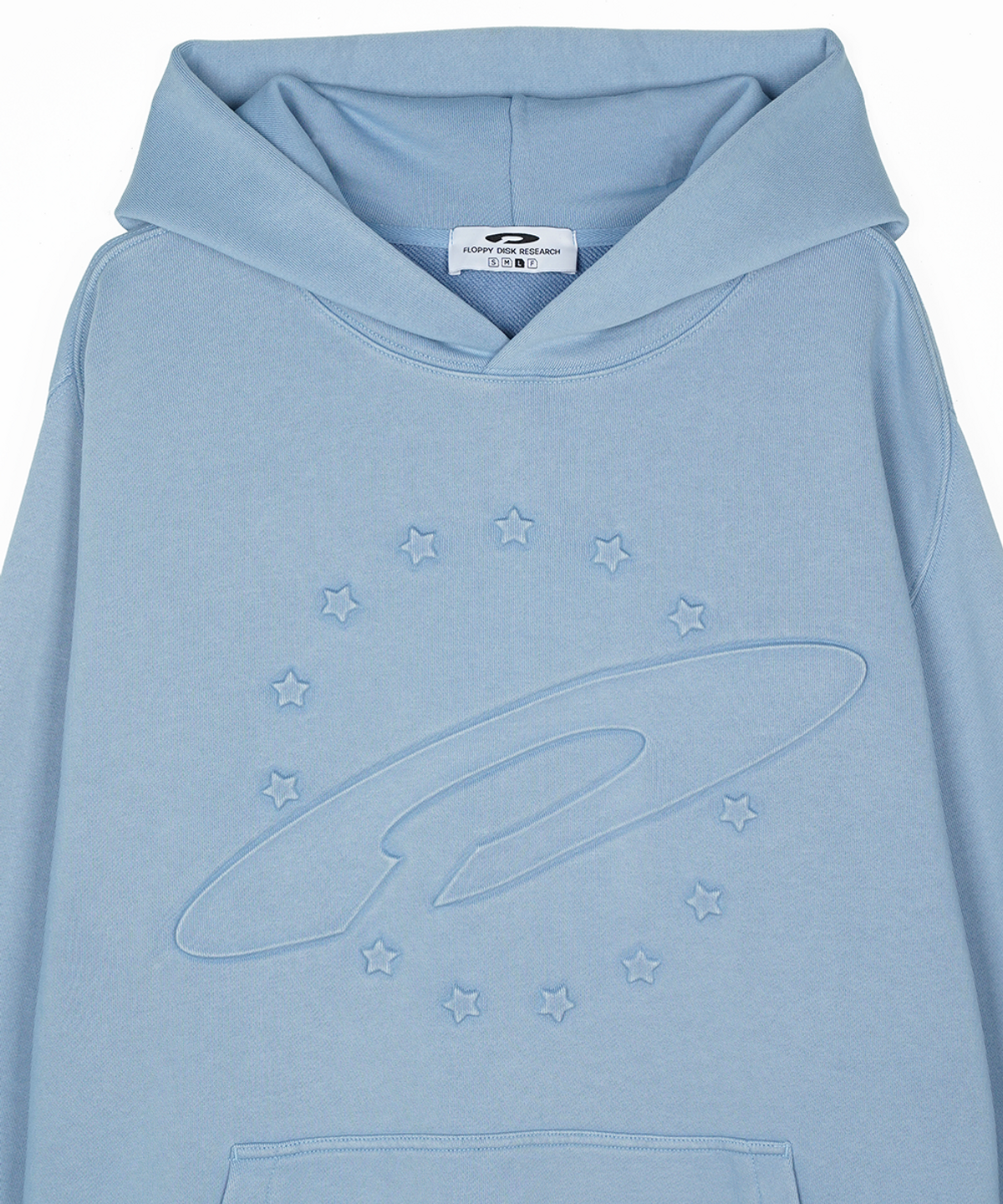 에프디알(FDR) Embo Pigment Star Disk Logo Hoodie Blue