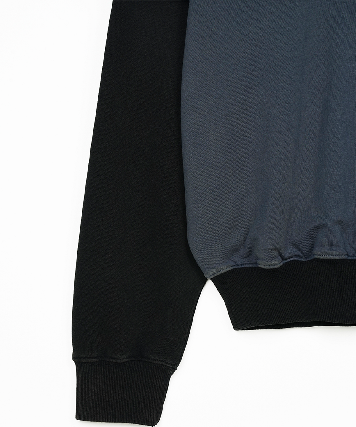 에프디알(FDR) Double Layer Washing Crack Detail Logo hoodie Black