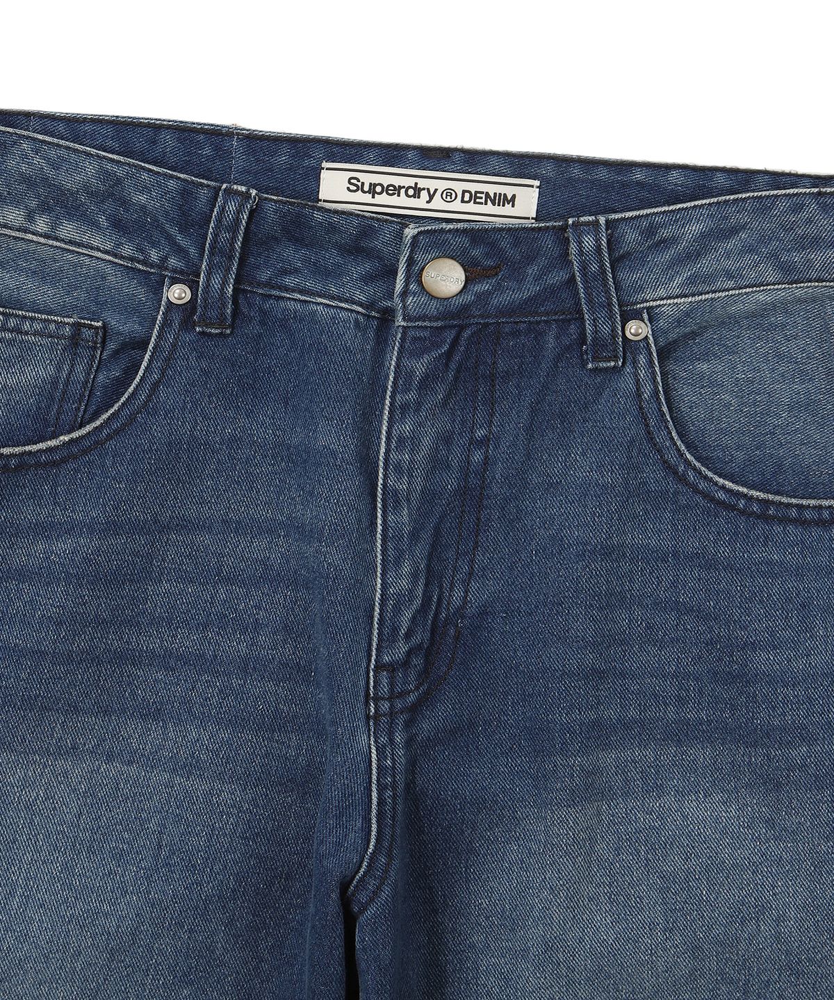 슈퍼드라이(SUPERDRY) 아이코닉 와이드 데님 팬츠 미디움 인디고