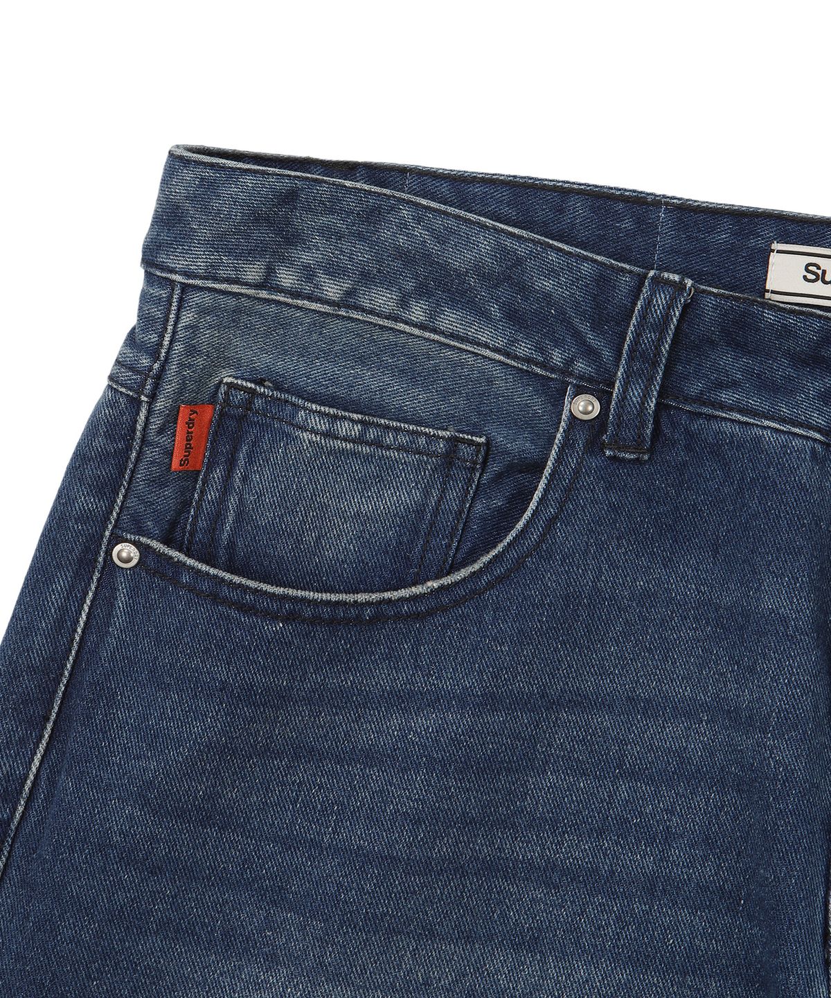 슈퍼드라이(SUPERDRY) 아이코닉 와이드 데님 팬츠 미디움 인디고