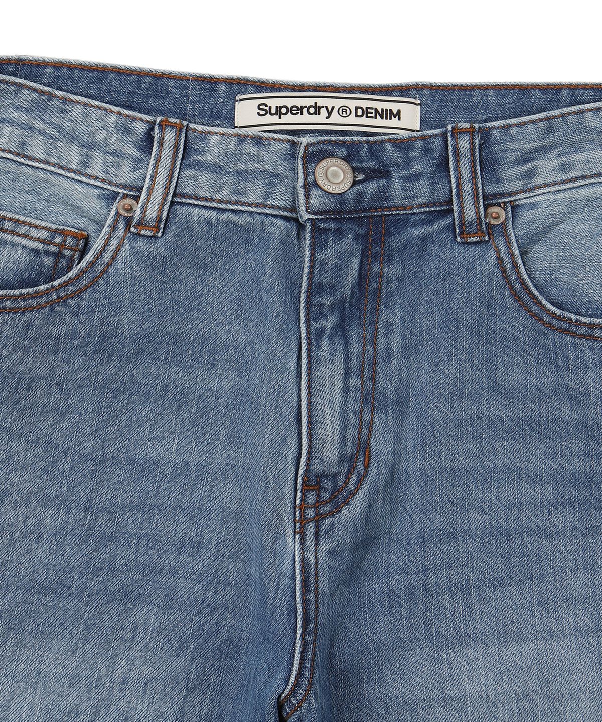 슈퍼드라이(SUPERDRY) W 아이코닉 스트레이트 데님 팬츠 미디움 인디고
