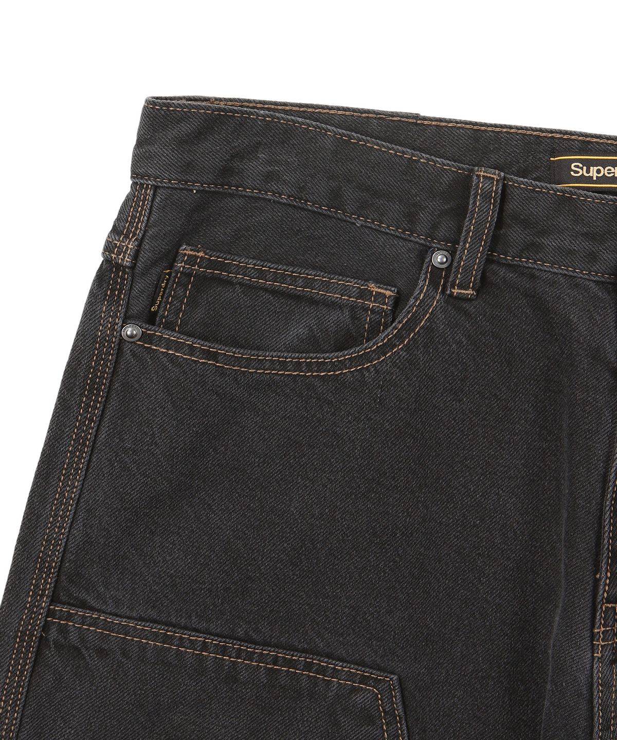 슈퍼드라이(SUPERDRY) 카펜터 빈티지 워싱 데님 팬츠 블랙