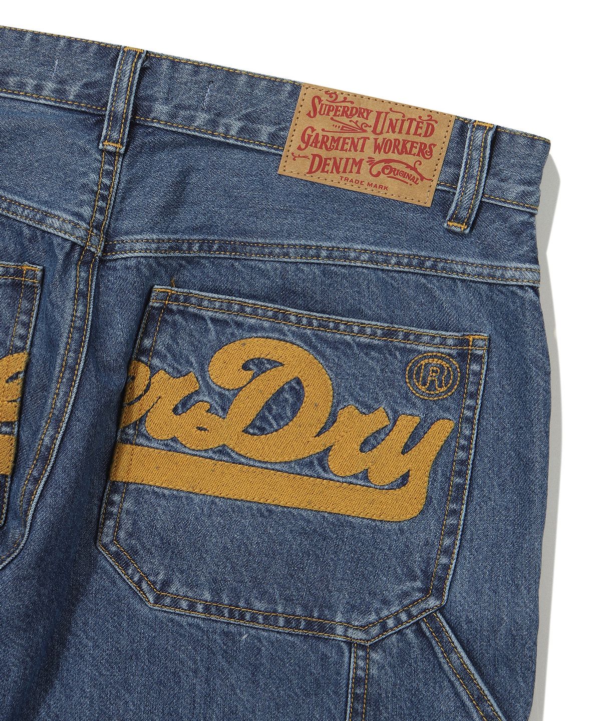 슈퍼드라이(SUPERDRY) 카펜터 더블니 데님 팬츠 인디고