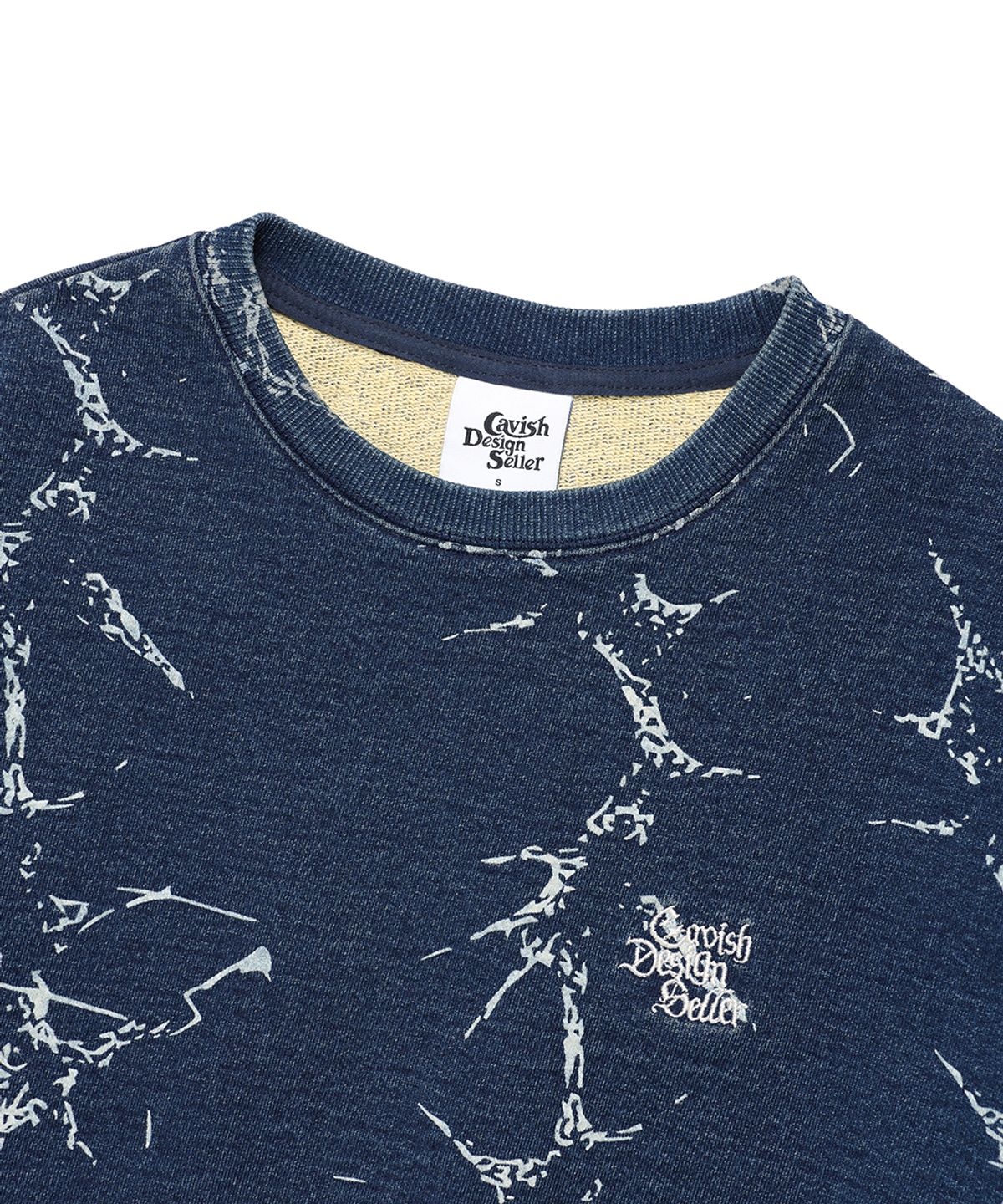 카비시(CAVISH) WASHED DENIM SWEATSHIRT BLUE(CV2EFUM445A)