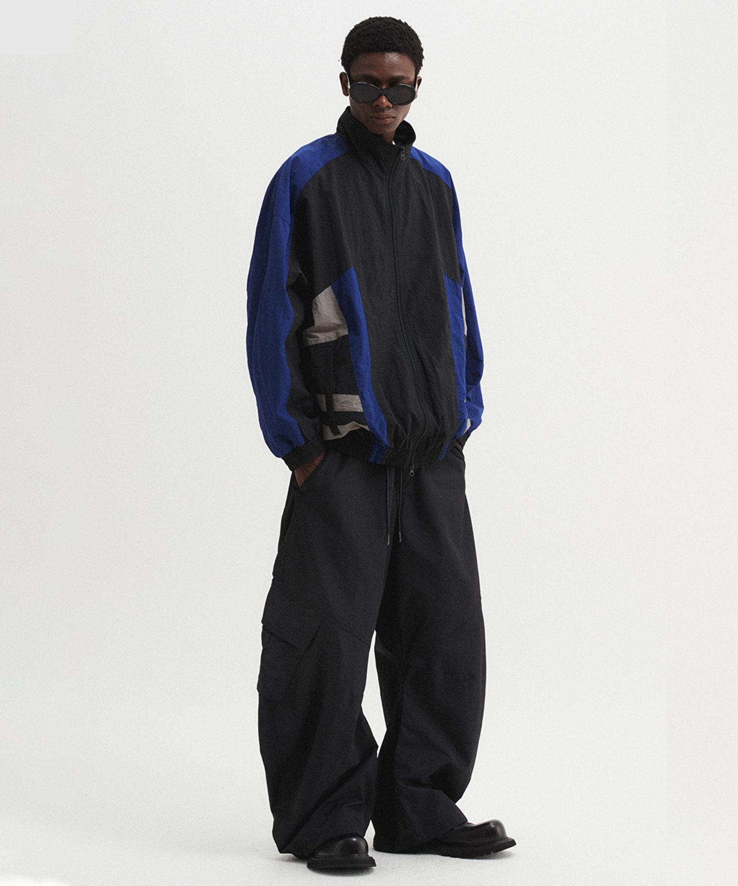 MUSINSA公式 | DNSR Nylon track zip-up jacket blue