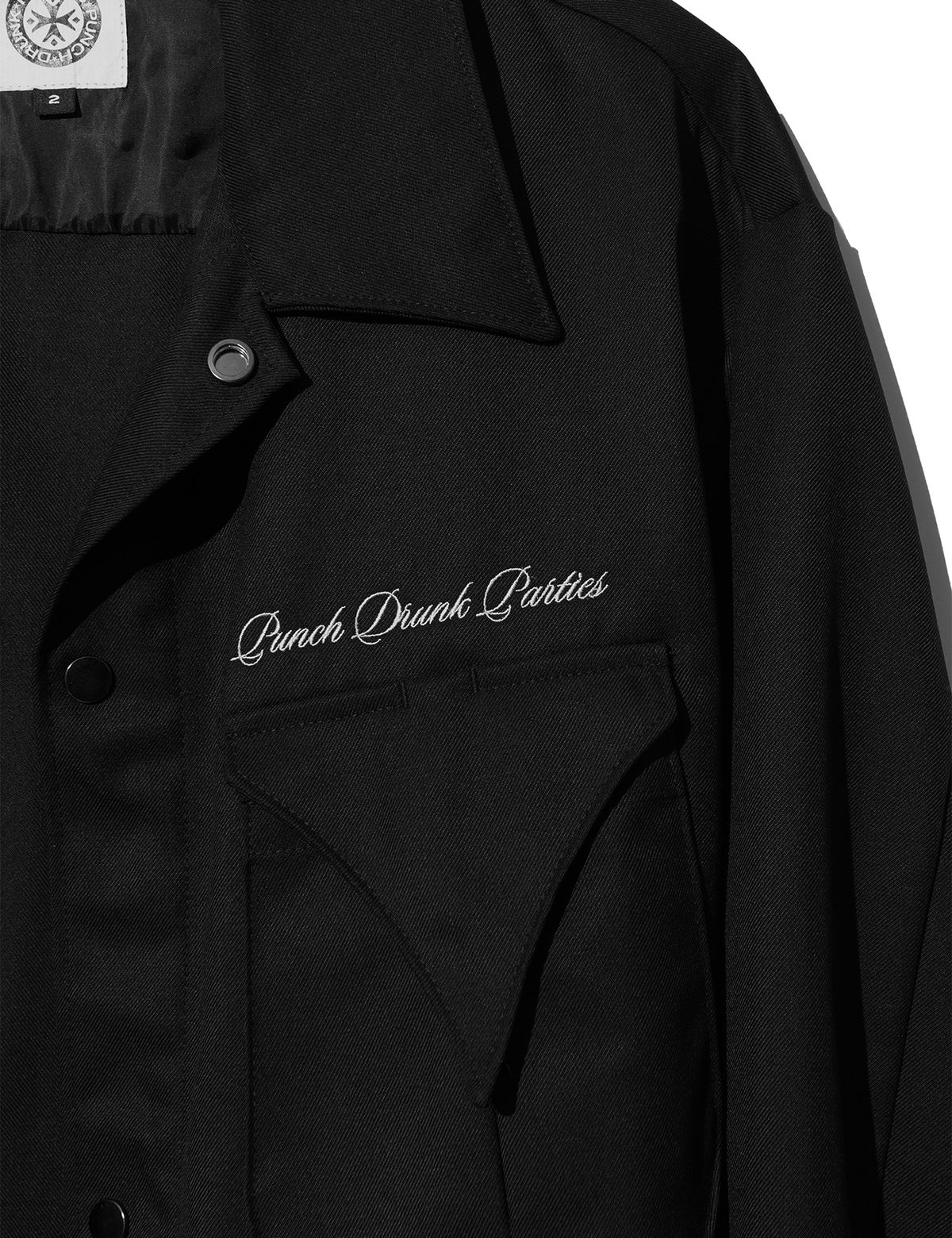 펀치드렁크파티즈(PUNCH DRUNK PARTIES) Embroidered Shirt Jacket (BLACK)