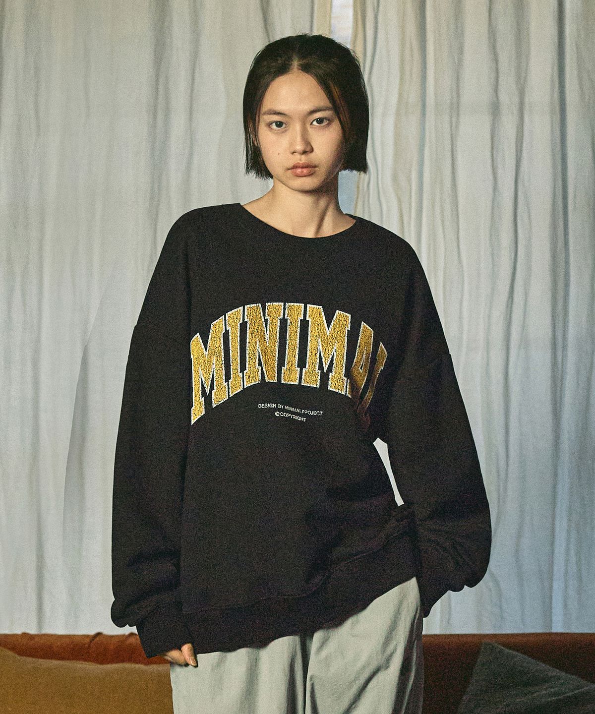 미니멀프로젝트(MINIMALPROJECT) MNMP 크랙나염 맨투맨 MMT132-X [BLACK]