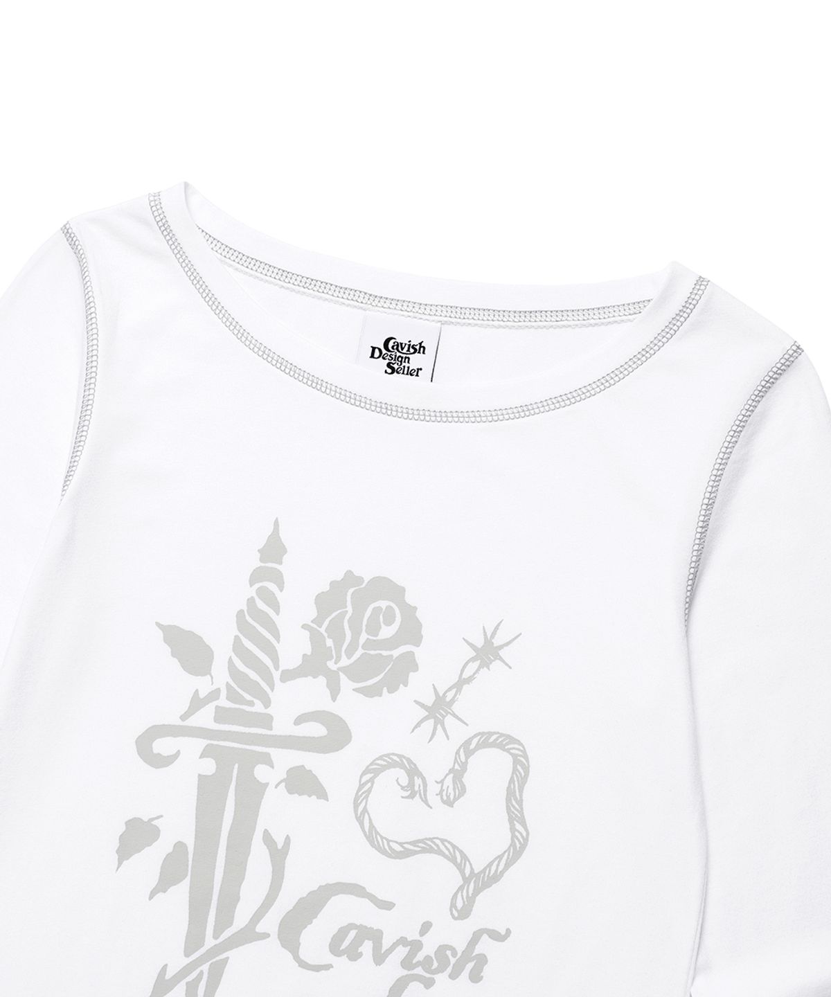 카비시(CAVISH) W ROSE LS TEE WHITE(CV2EFFT555A)