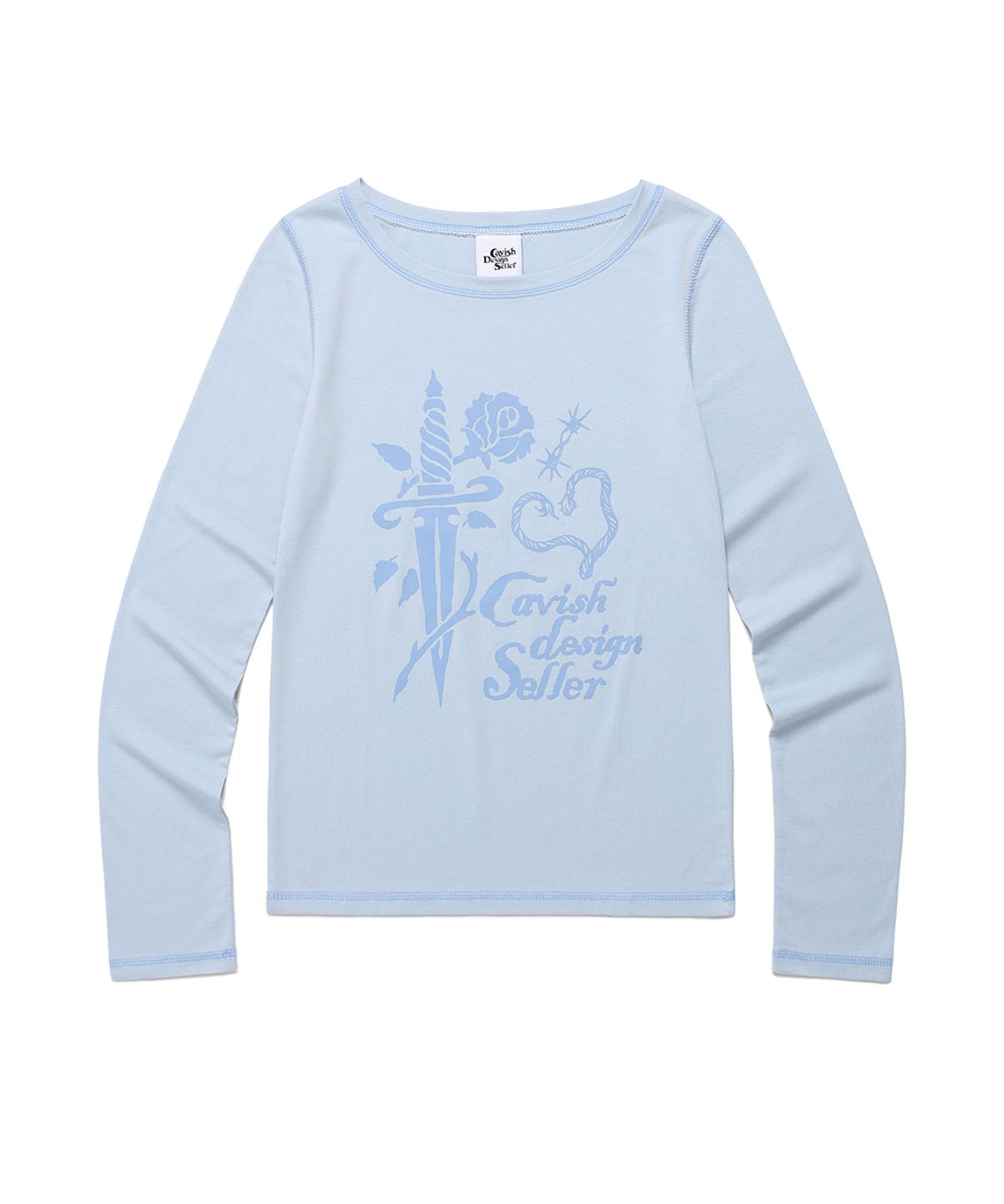 카비시(CAVISH) W ROSE LS TEE BLUE(CV2EFFT555A)