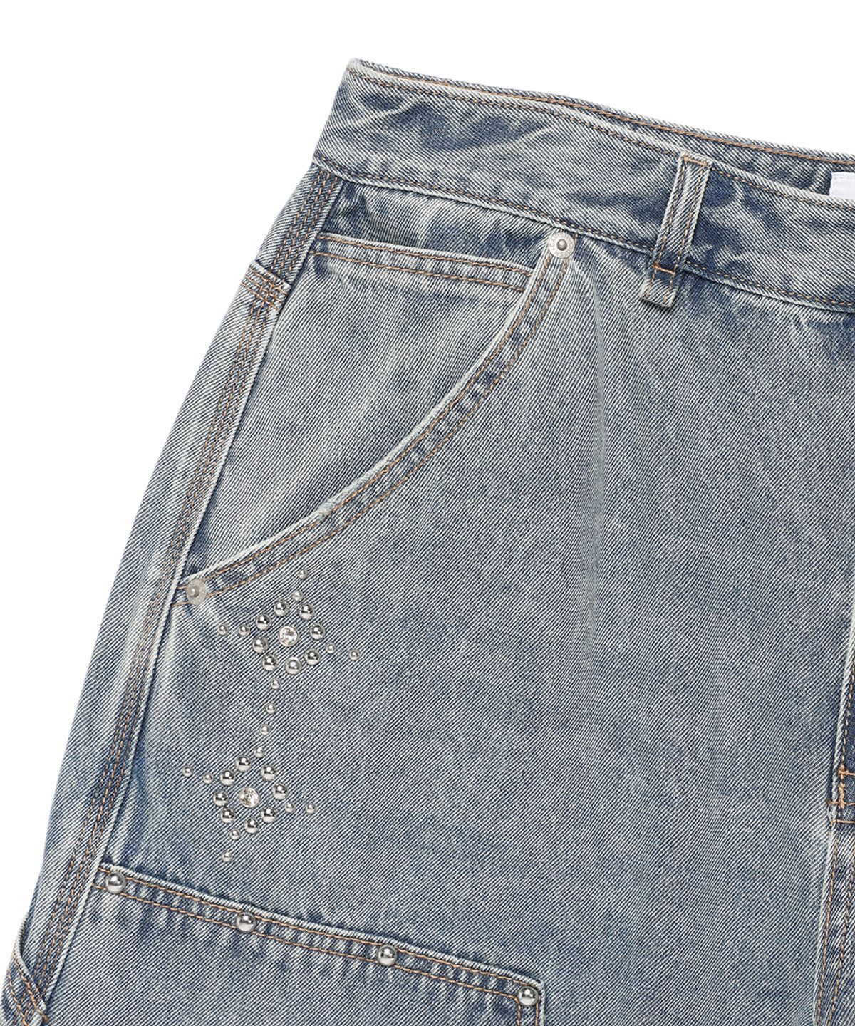 카비시(CAVISH) DOUBLE KNEE CARPENTER DENIM PANTS BLUE(CV2EFUD113A)
