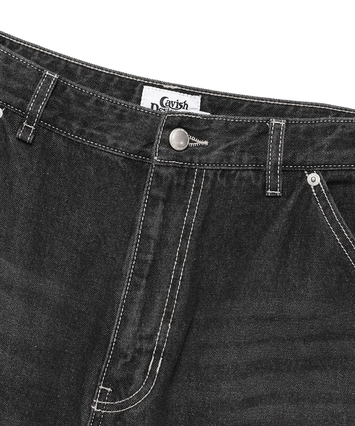 카비시(CAVISH) DOUBLE KNEE CARPENTER DENIM PANTS BLACK(CV2EFUD113A)