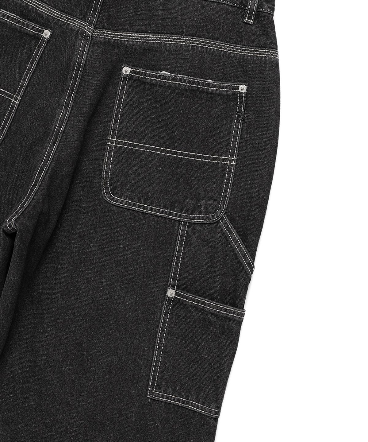 카비시(CAVISH) DOUBLE KNEE CARPENTER DENIM PANTS BLACK(CV2EFUD113A)