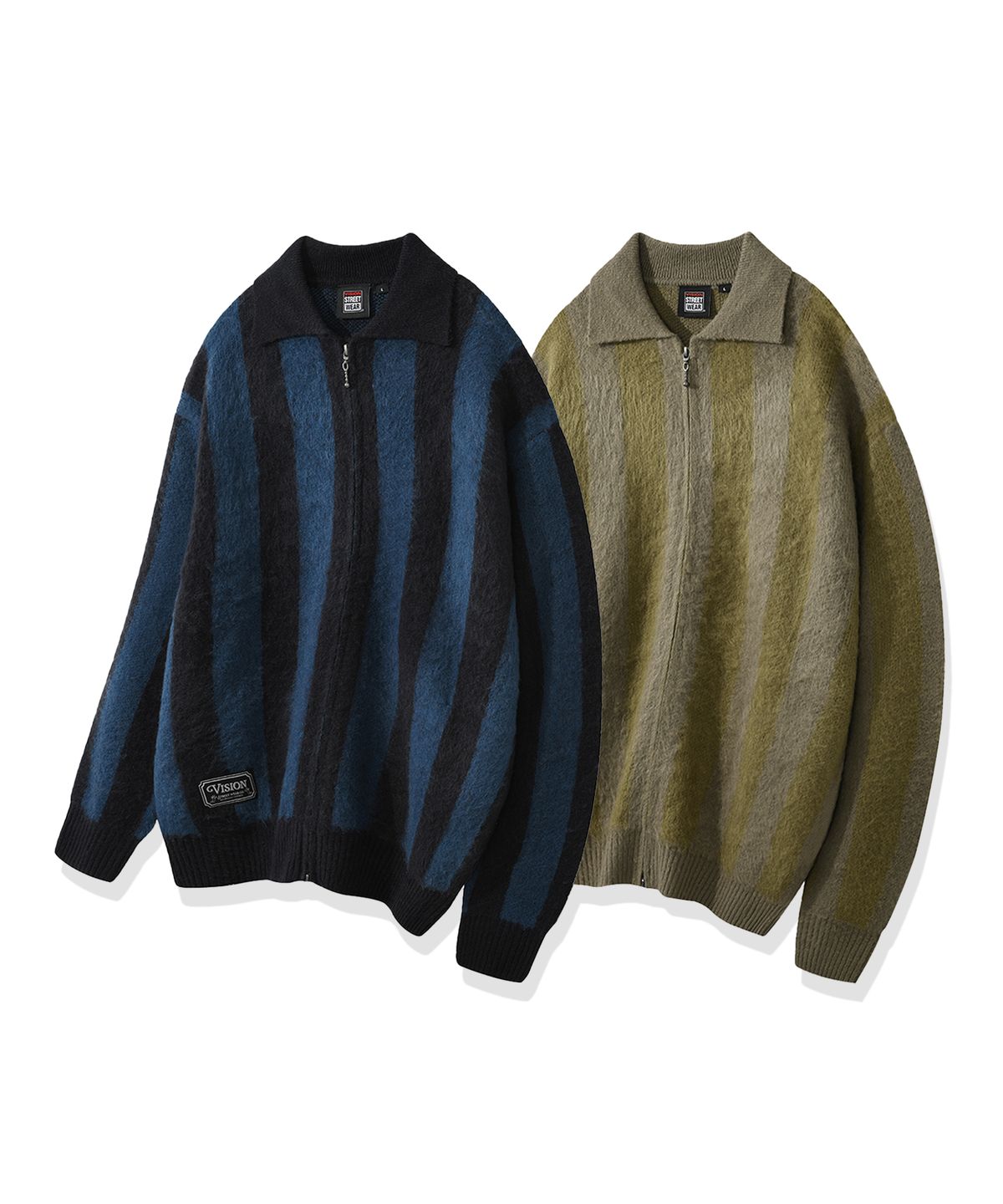 비전스트릿웨어(VISION STREETWEAR) VSW Washable Brushed 2way Zip Up Khaki Gray