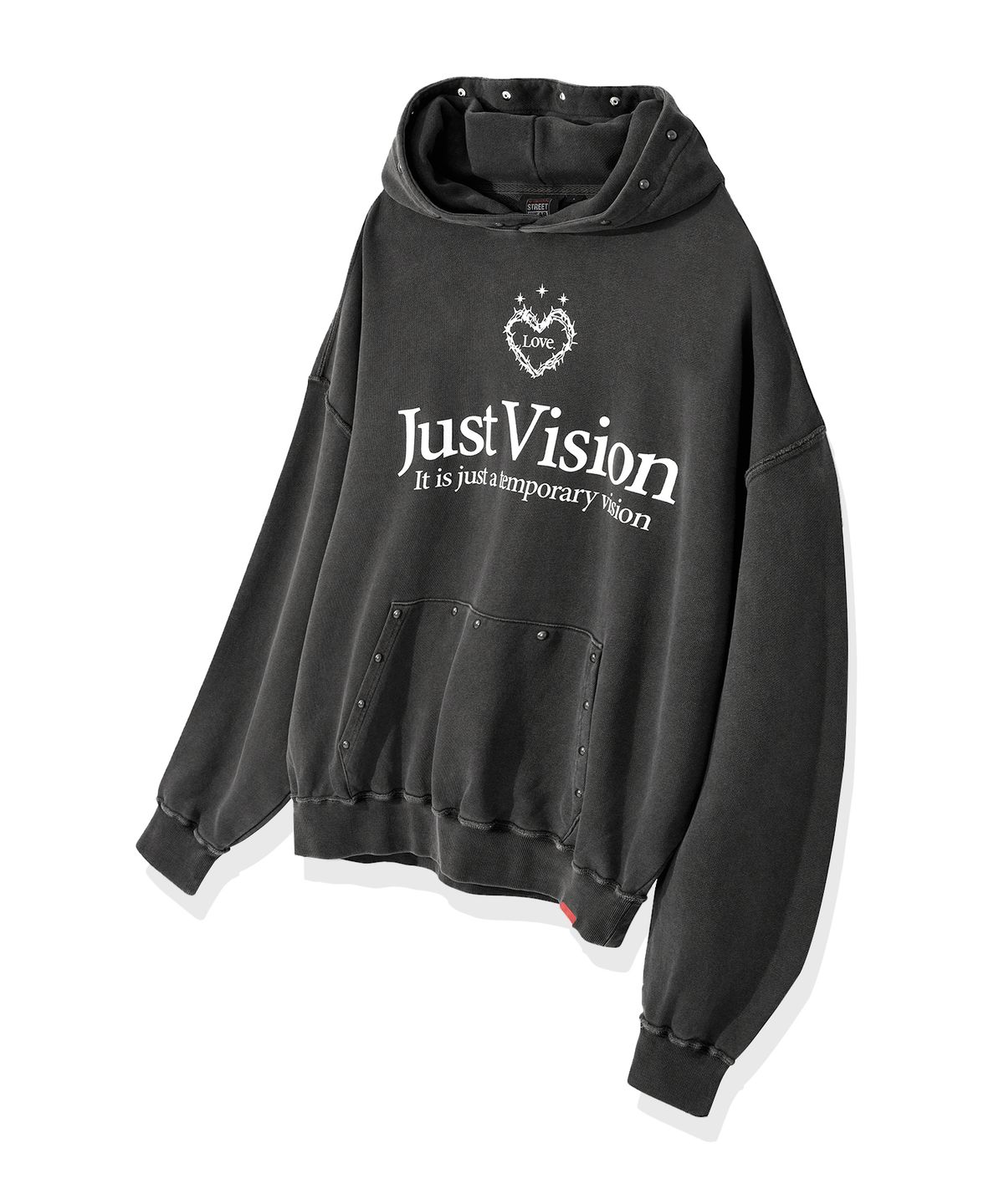 비전스트릿웨어(VISION STREETWEAR) VSW Just Vision Pigment Hoodie Charcoal