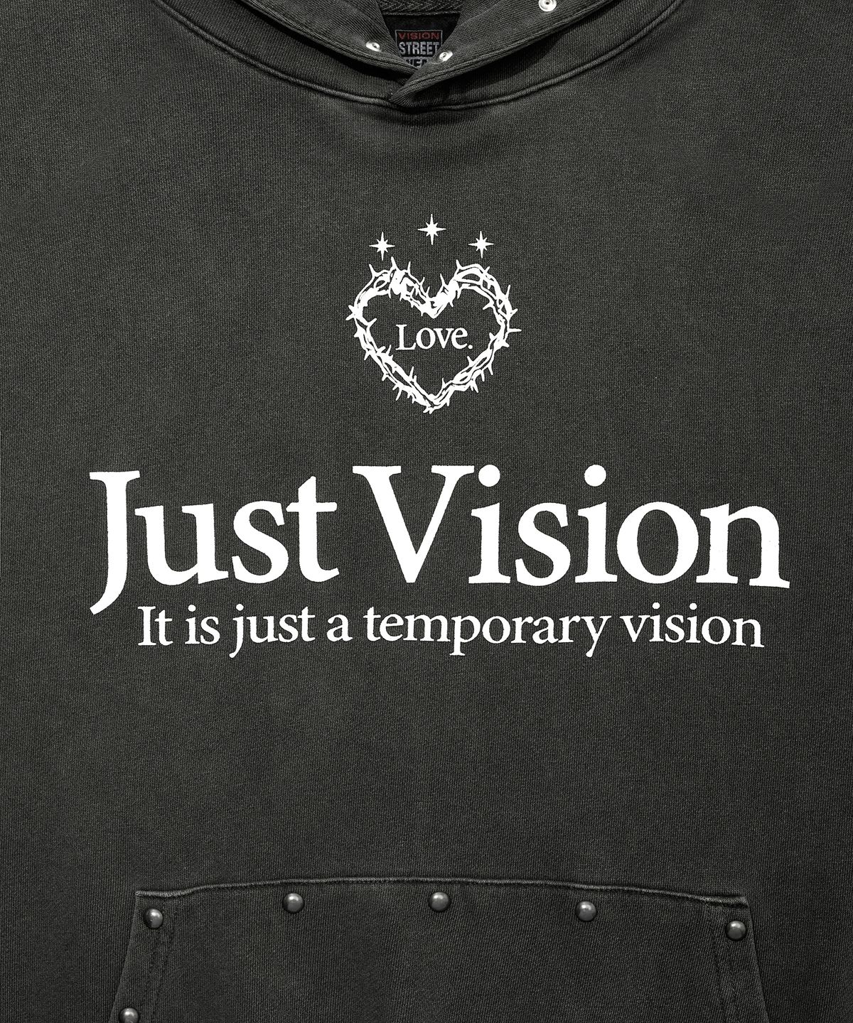비전스트릿웨어(VISION STREETWEAR) VSW Just Vision Pigment Hoodie Charcoal