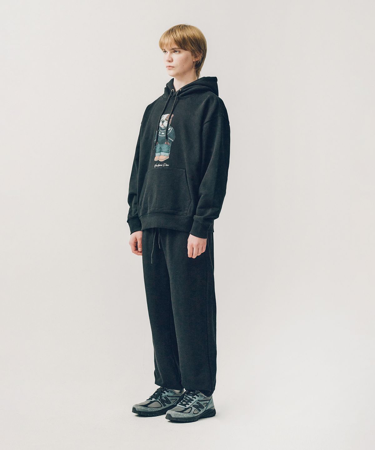 예일(YALE) 스몰 투톤아치 스웨트 팬츠_아이보리